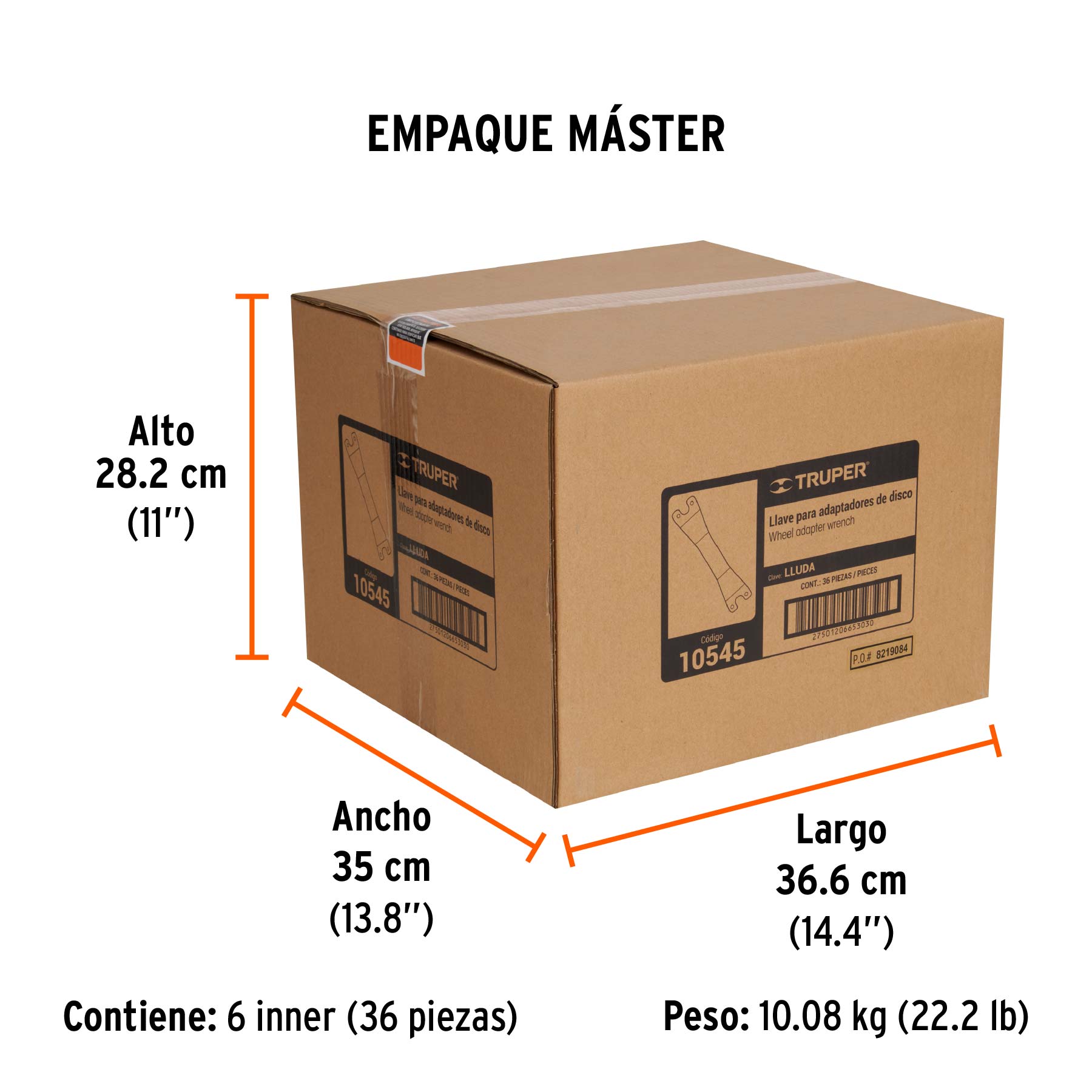 Llave para adaptadores de disco std y mm, TRUPER - Empaque