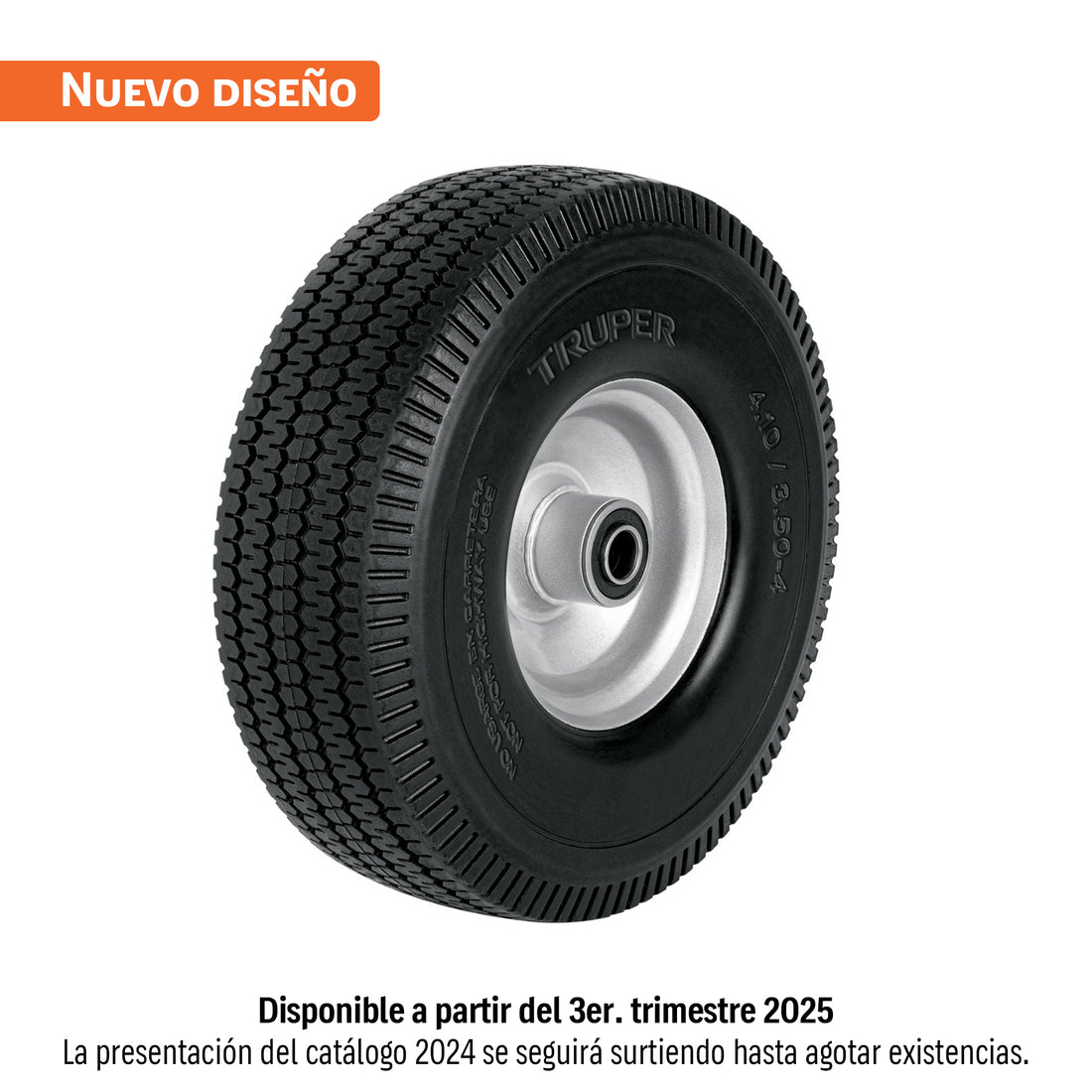 Rueda imponchable 10" para eje central, TRUPER