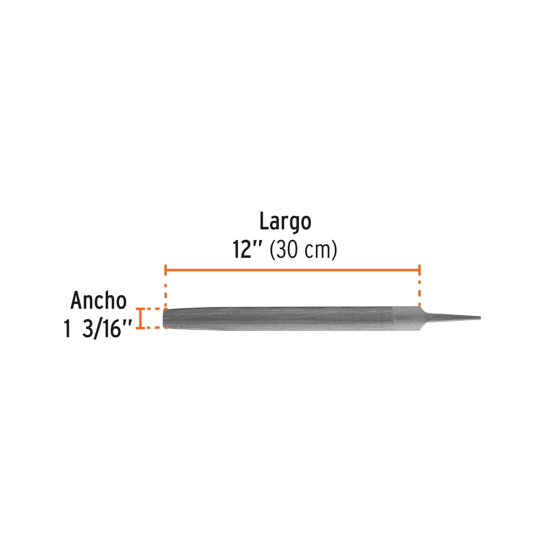Lima media caña bastarda 12", TRUPER