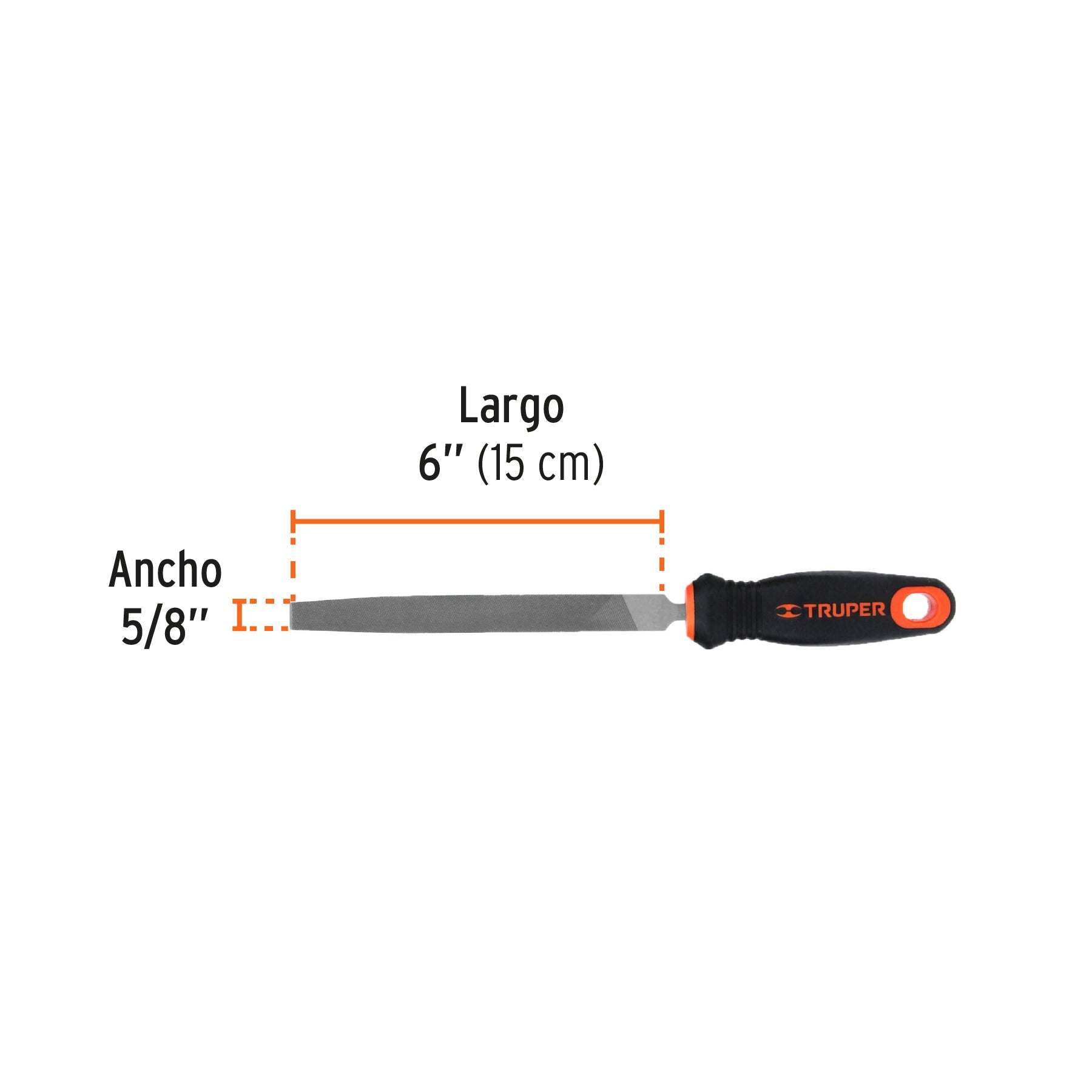 Lima plana bastarda 6" con mango Comfort Grip, TRUPER