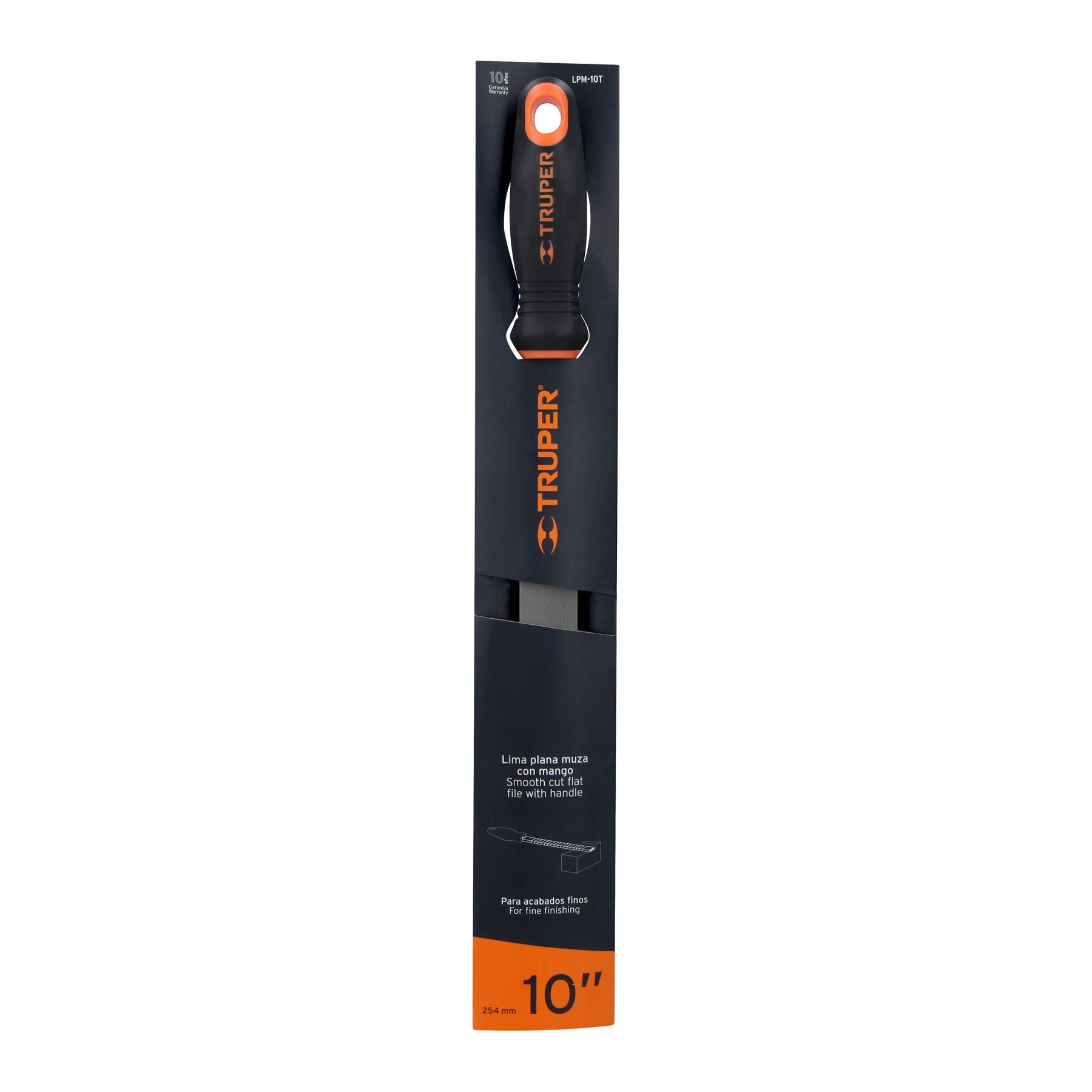 Lima plana muza 10" con mango Comfort Grip, TRUPER