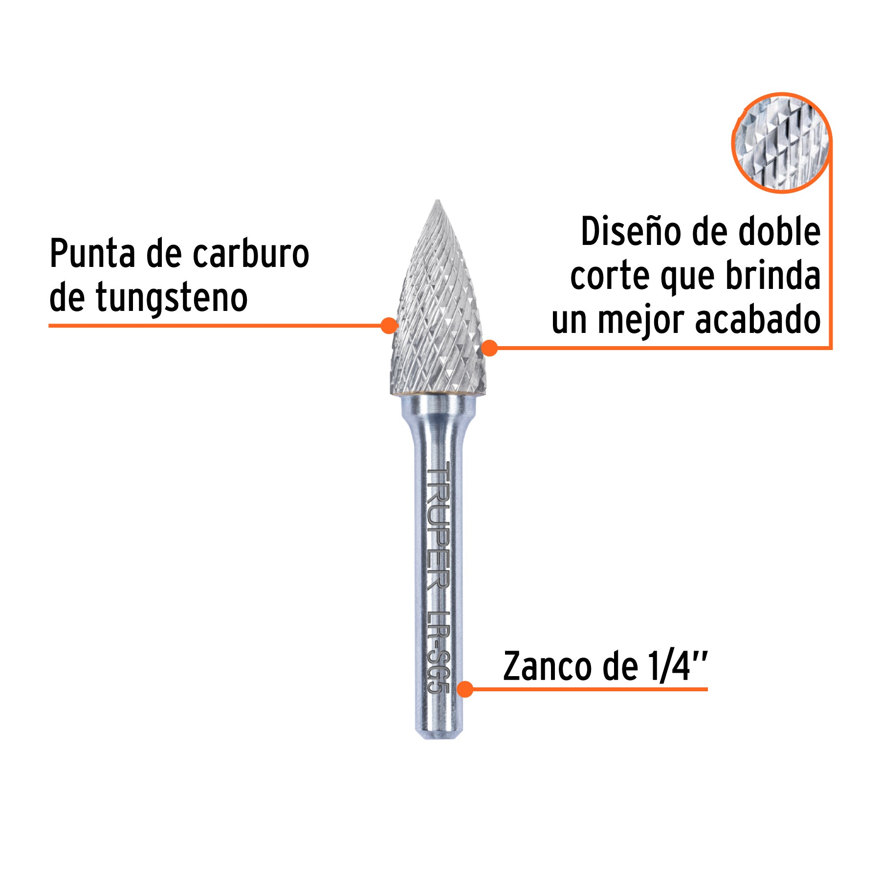 Lima rotativa punta árbol, 13 mm, TRUPER