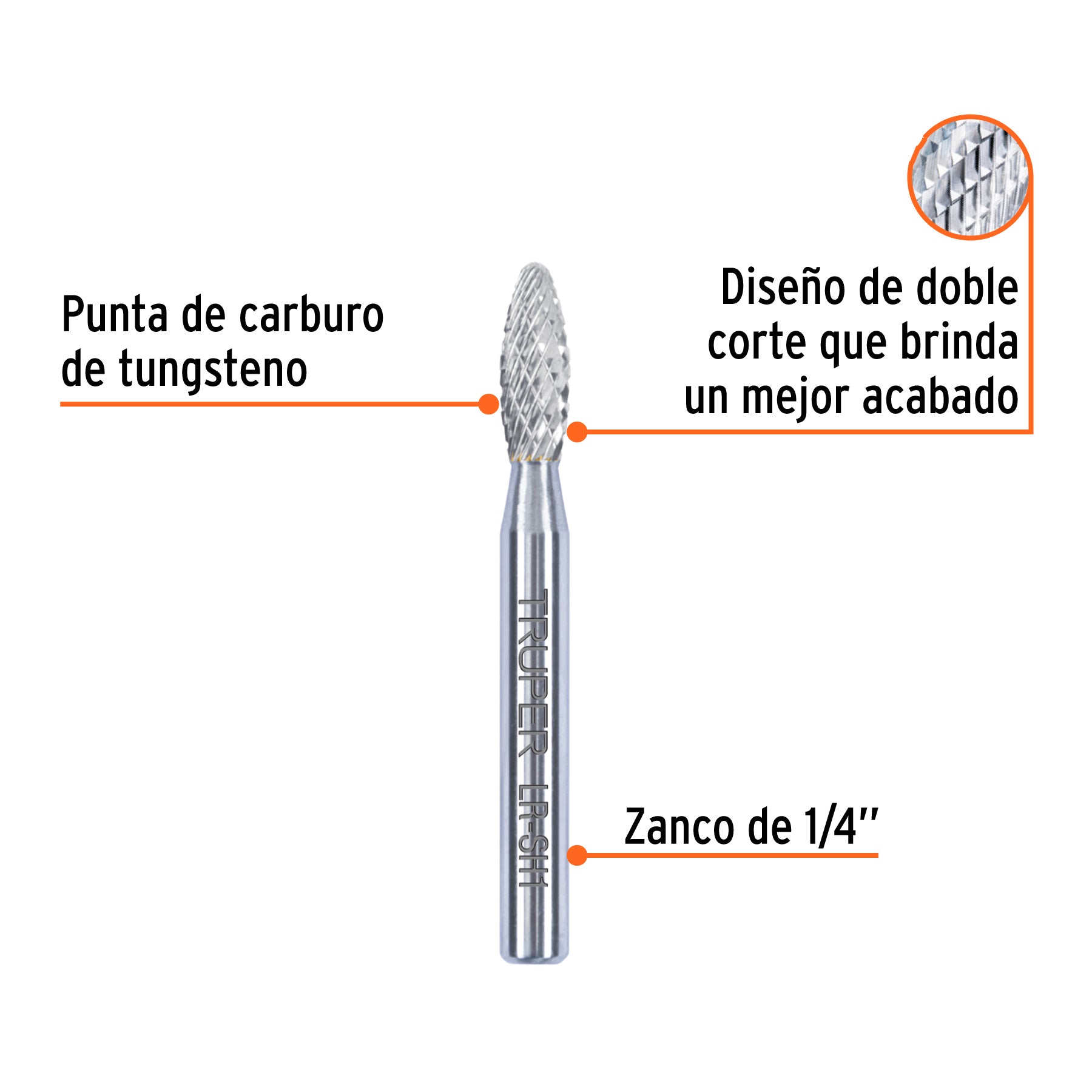 Lima rotativa punta flama, 6 mm, TRUPER