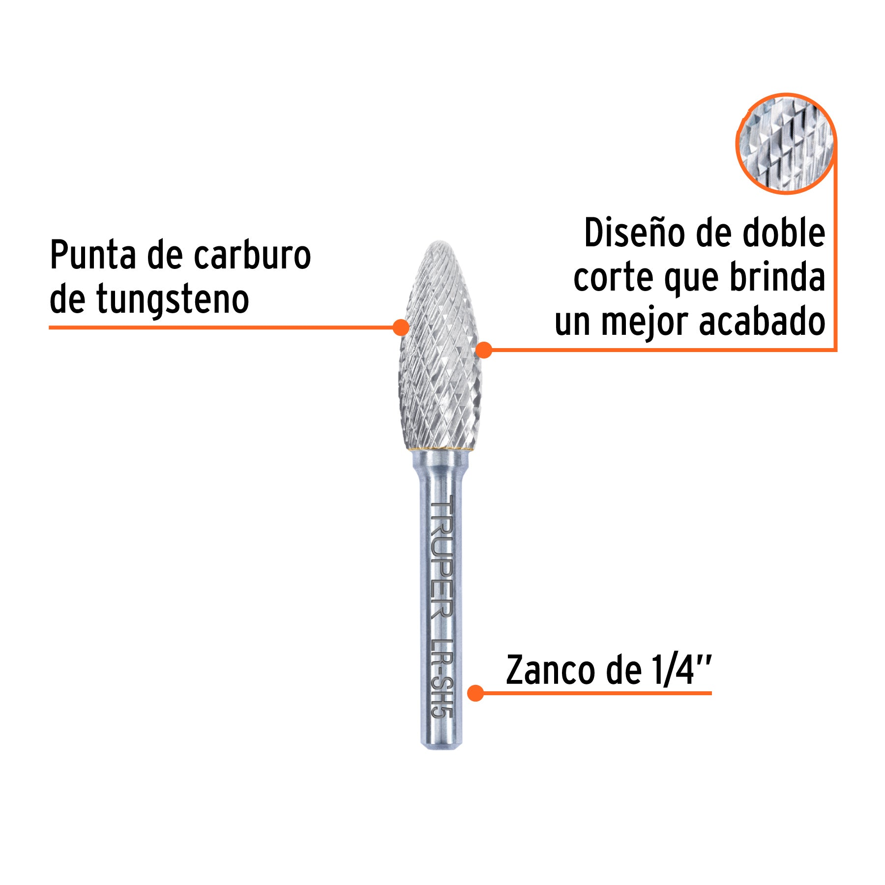 Lima rotativa punta flama, 13 mm, TRUPER
