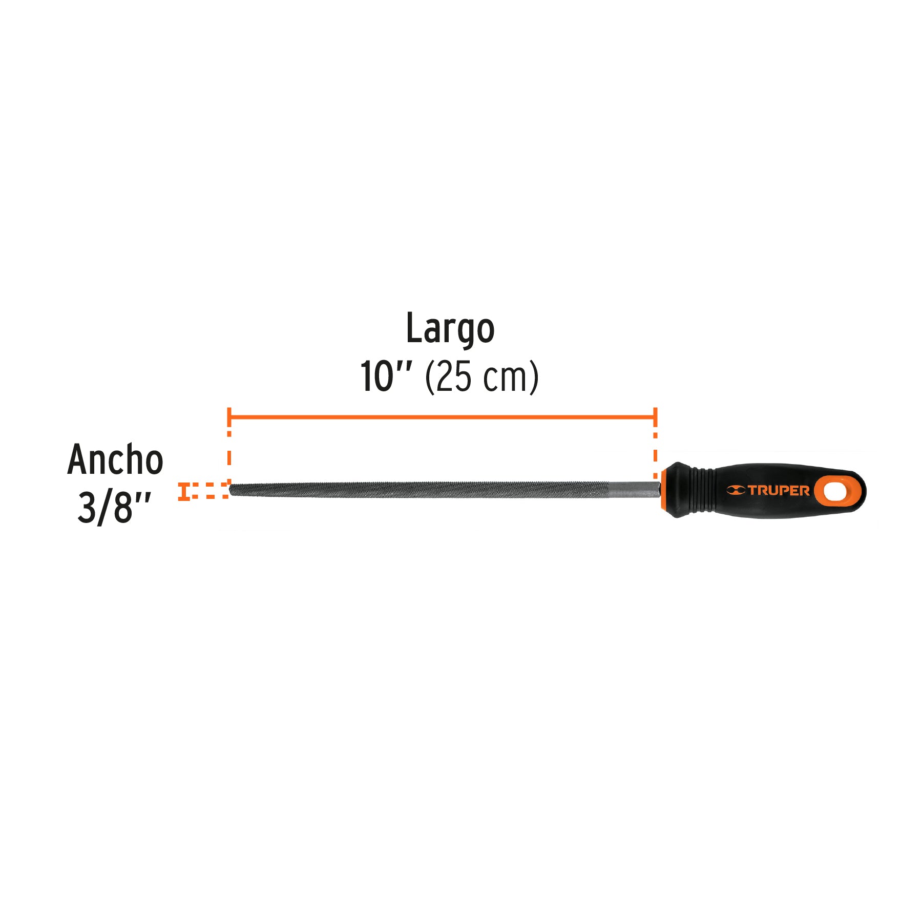 Lima redonda bastarda 10" con mango Comfort Grip, TRUPER