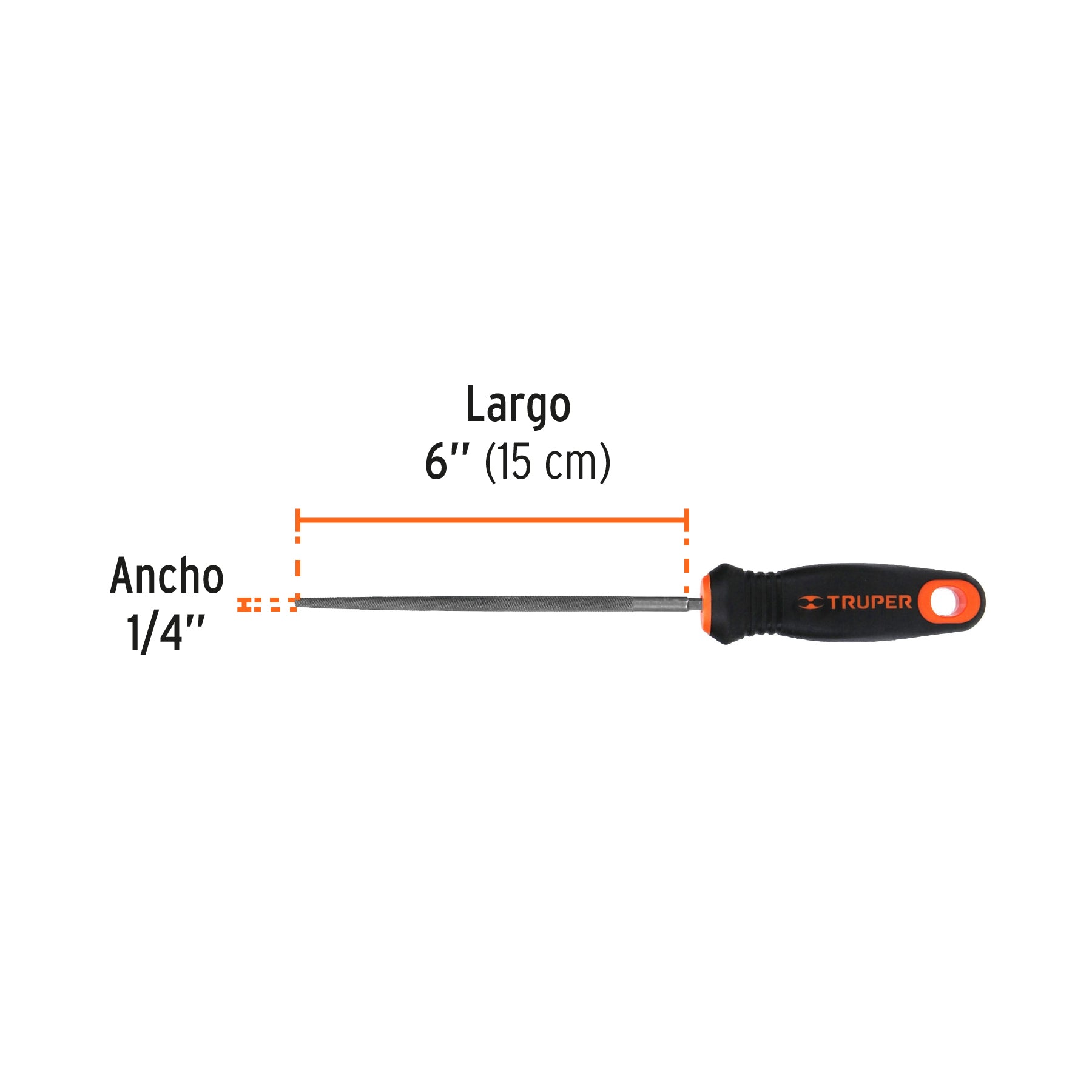 Lima redonda bastarda 6" con mango Comfort Grip, TRUPER