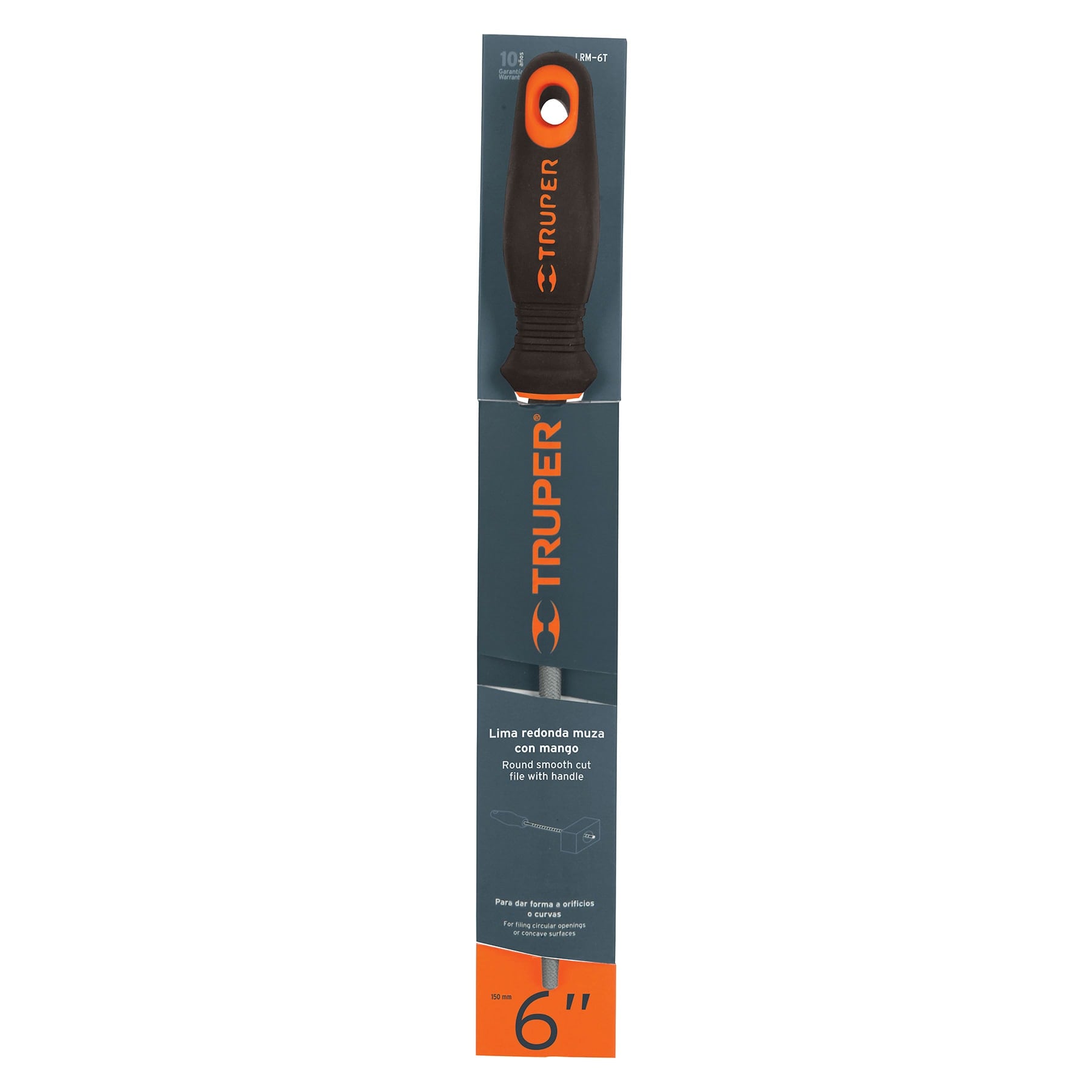 Lima redonda muza 6" con mango Comfort Grip, TRUPER