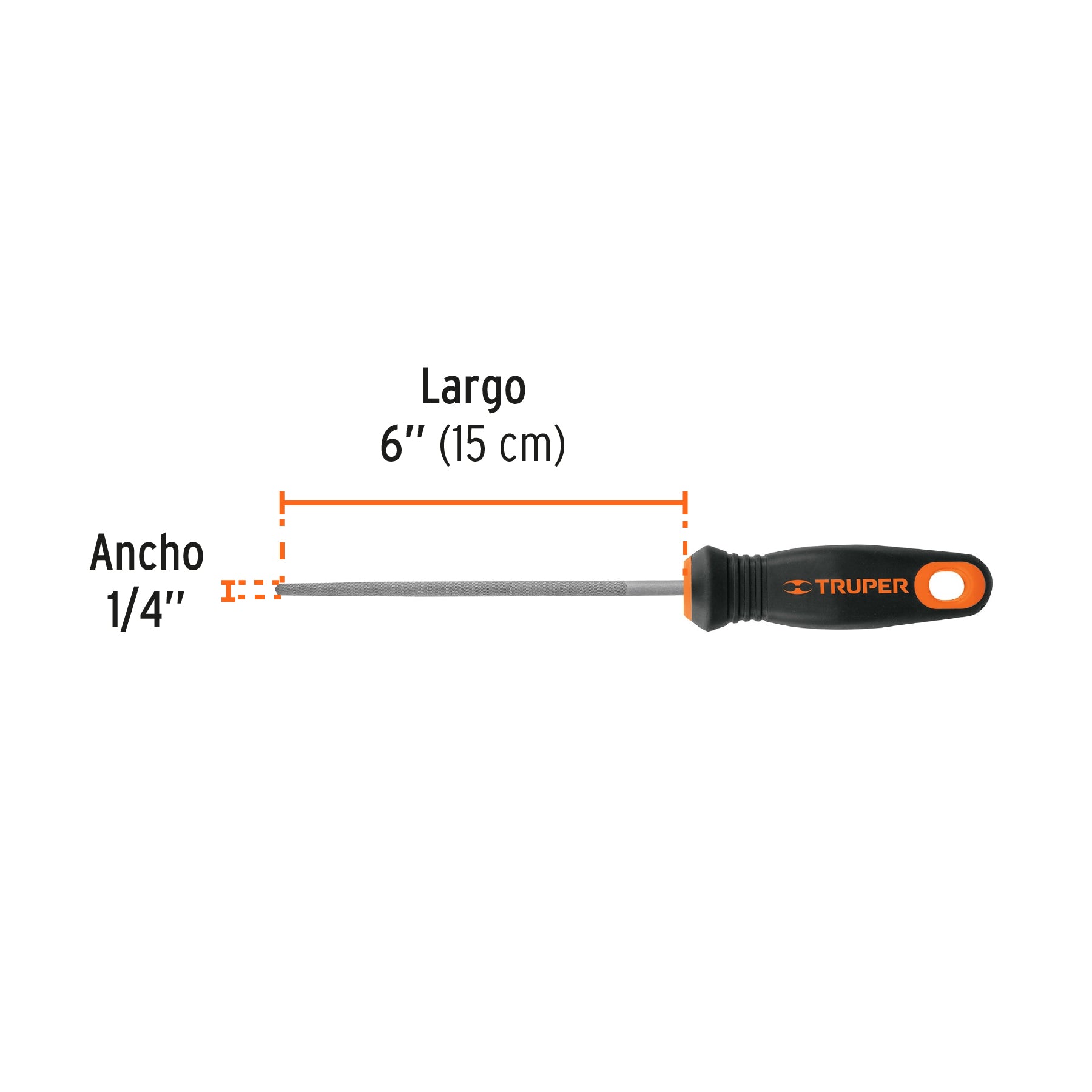 Lima redonda muza 6" con mango Comfort Grip, TRUPER