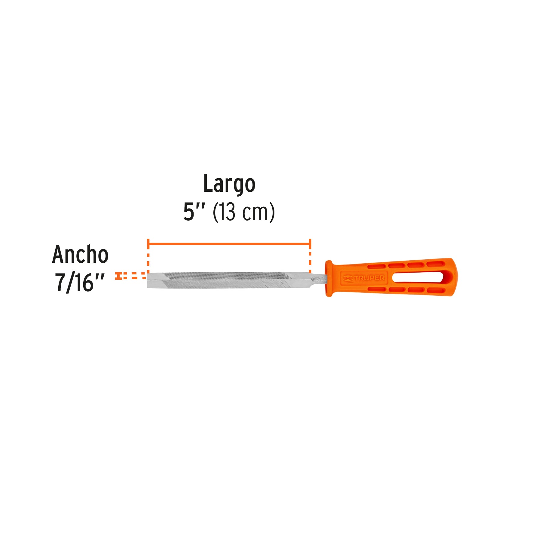 Lima triángulo pesado 5", 34 dpp, con mango, TRUPER