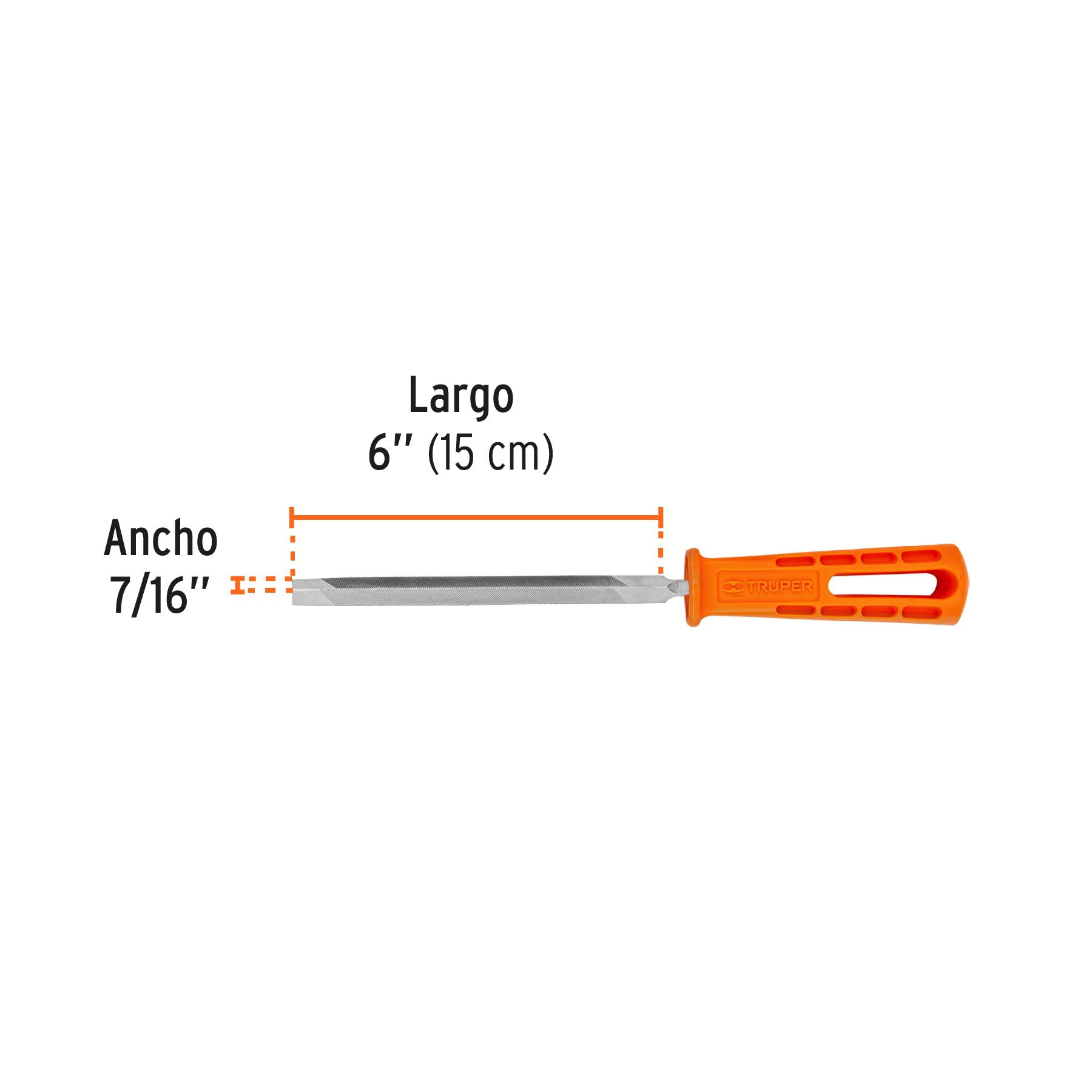 Lima triángulo pesado 6", 34 dpp, con mango, TRUPER