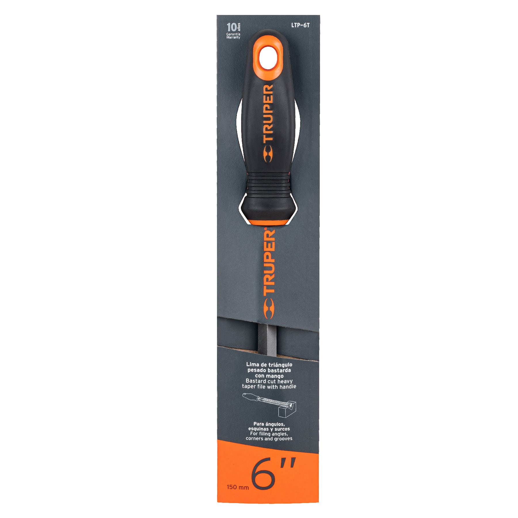 Lima triángulo pesado 6" 34 dpp, mango Comfort Grip, TRUPER