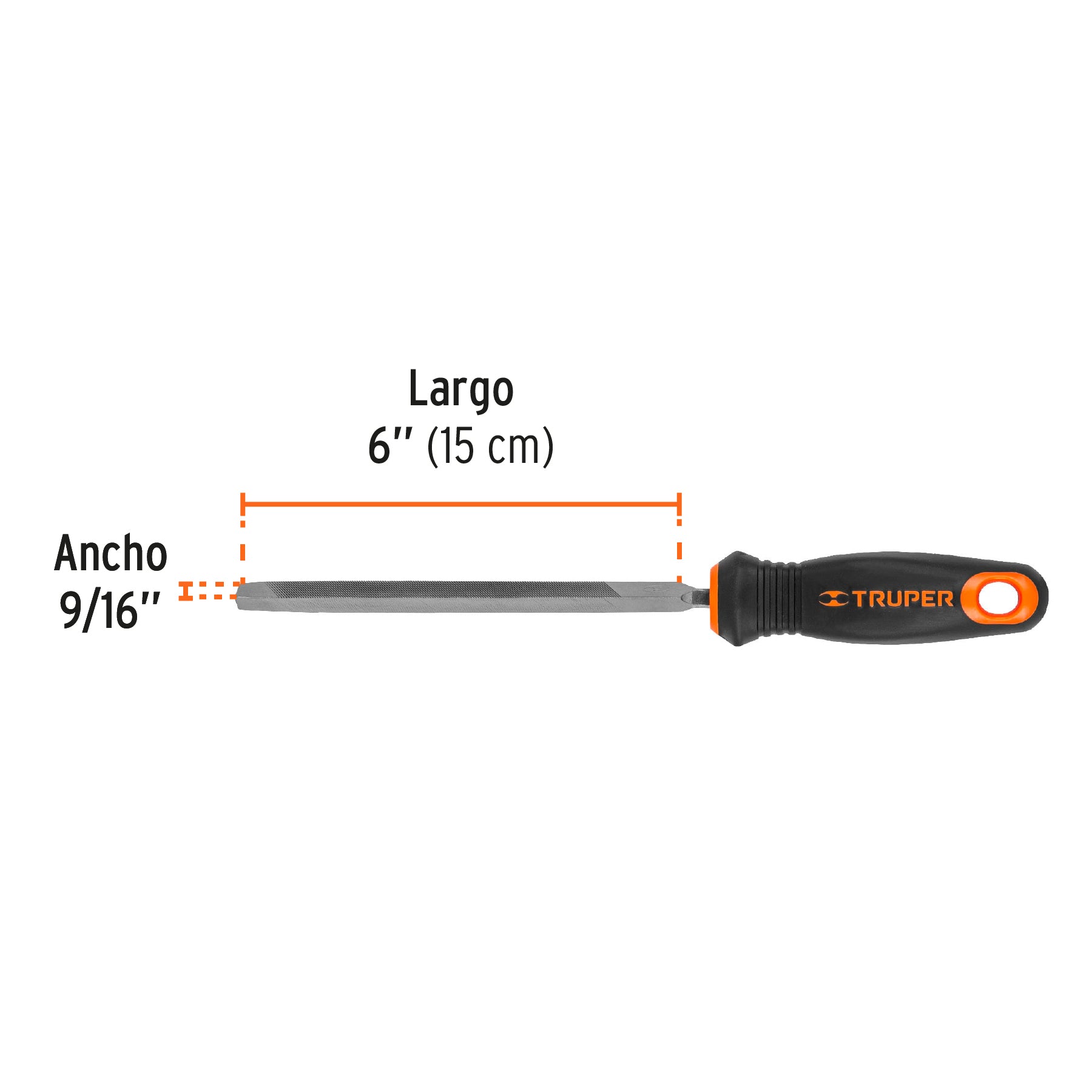 Lima triángulo pesado 6" 34 dpp, mango Comfort Grip, TRUPER
