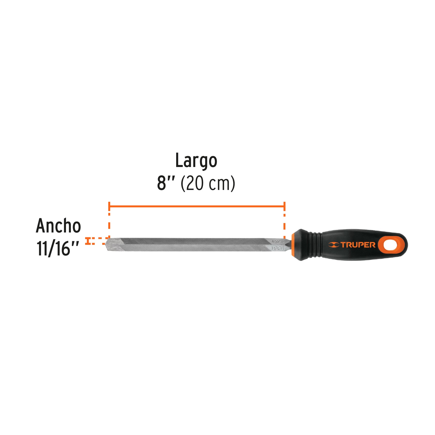 Lima triángulo pesado 8" 32 dpp, mango Comfort Grip, TRUPER