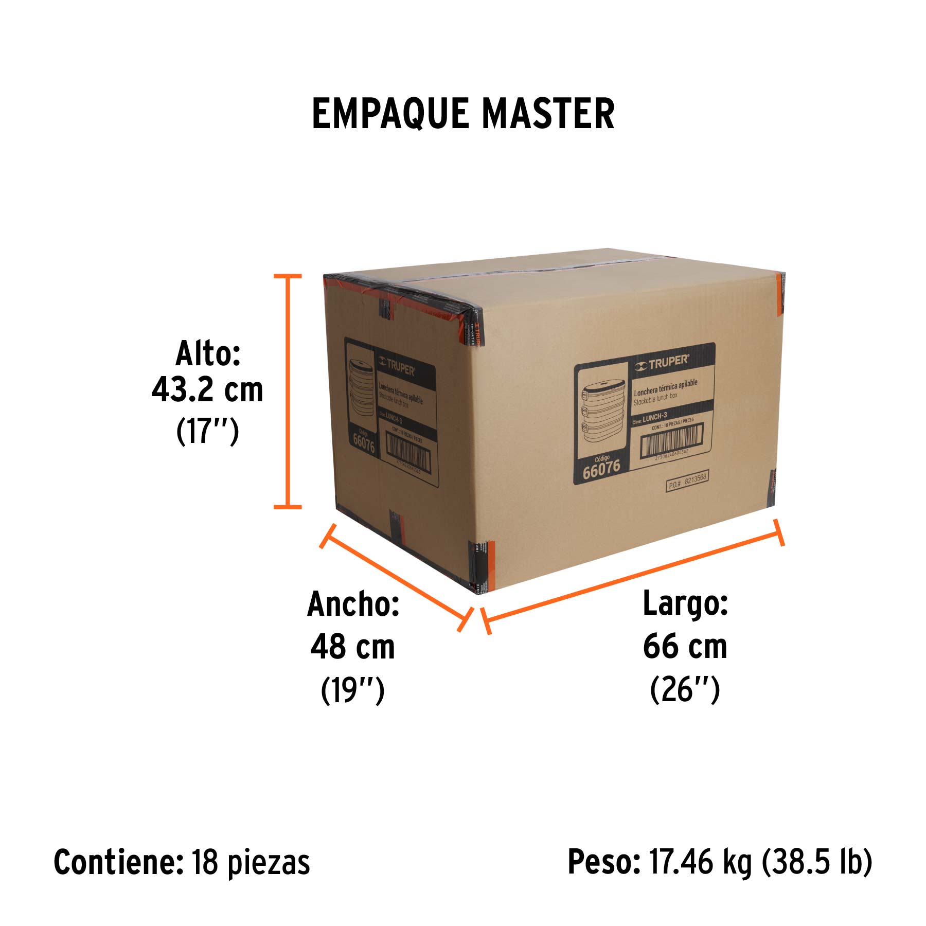 Lonchera térmica con 3 contenedores de acero inoxidable - Empaque
