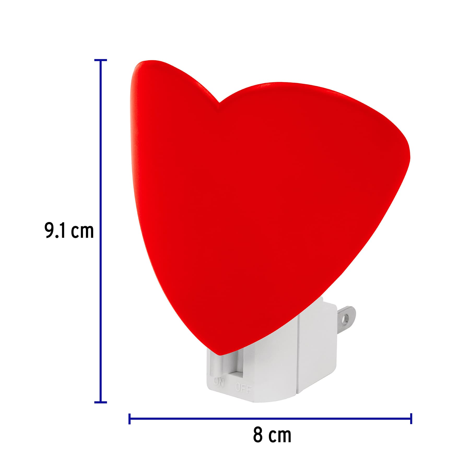 Luz de noche con lámpara E12, corazón, VOLTECK