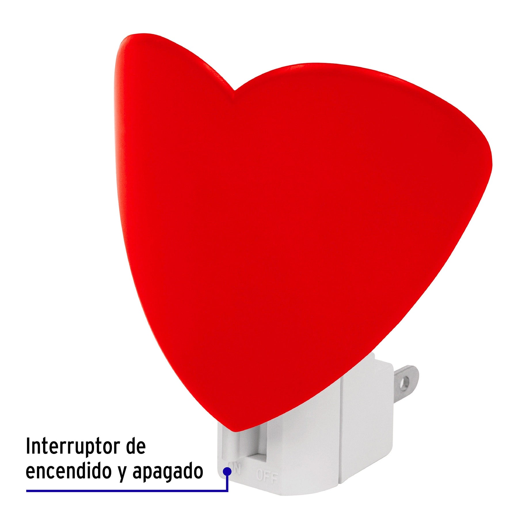Luz de noche con lámpara E12, corazón, VOLTECK