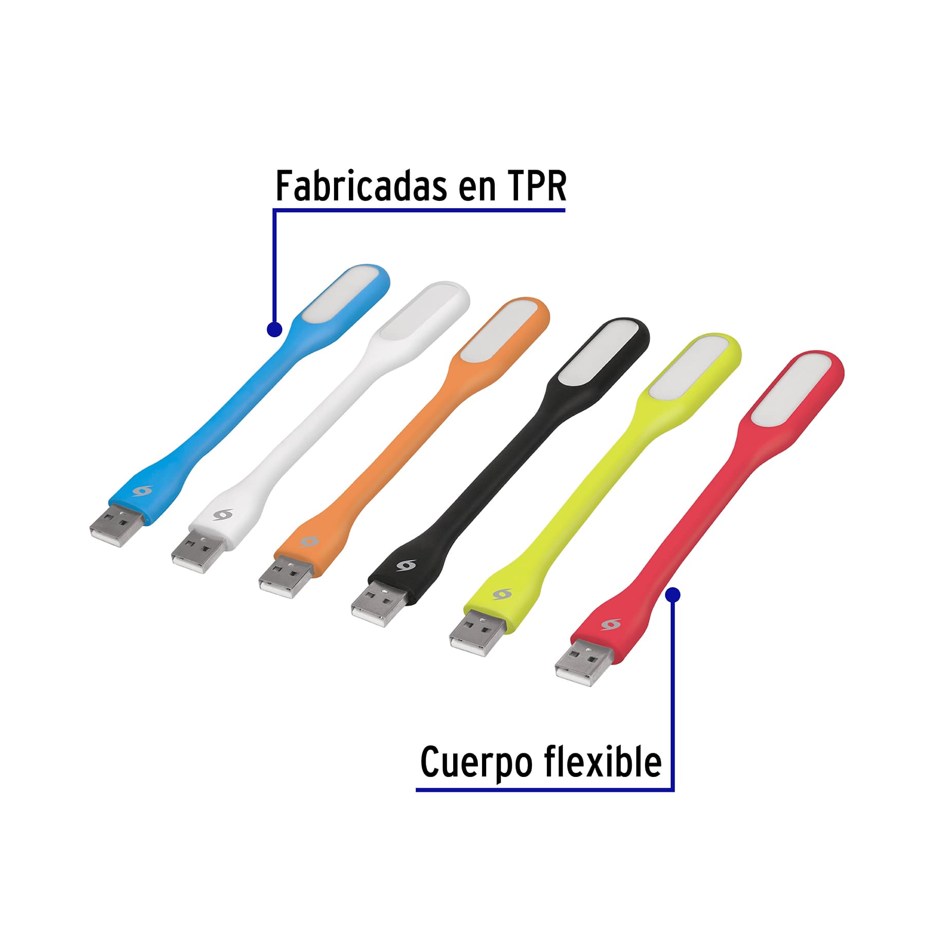 Mini-lámpara flexible de 5 LEDs 1W para puerto USB, VOLTECK