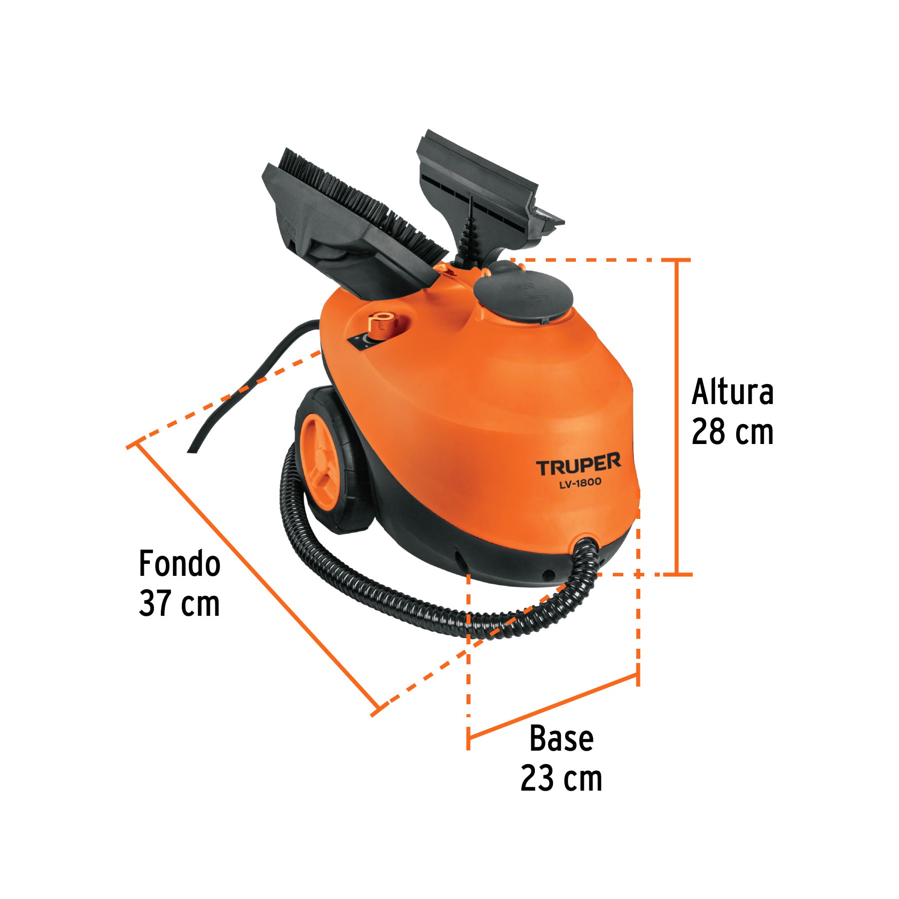 Limpiador a vapor, 1800W, TRUPER