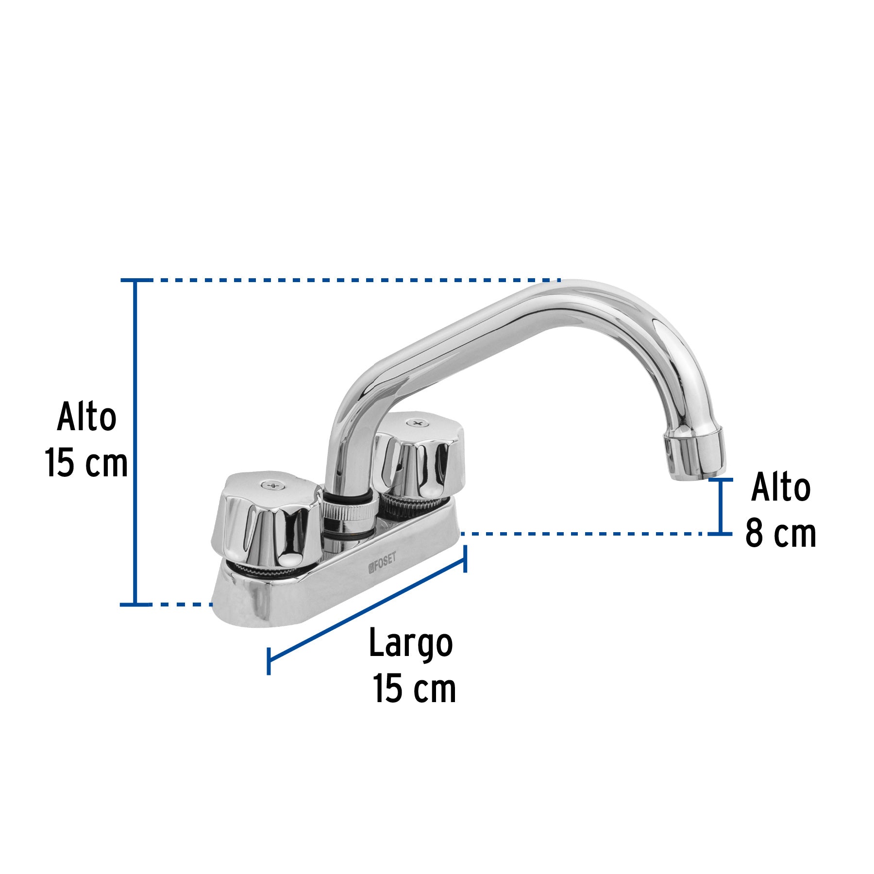 Mezcladora 4" para lavabo, tubular, cartucho compresión