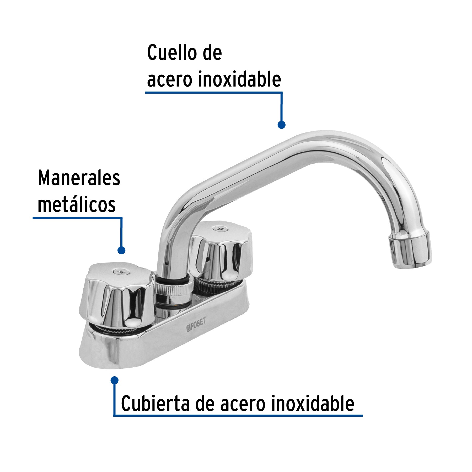Mezcladora 4" para lavabo, tubular, cartucho compresión