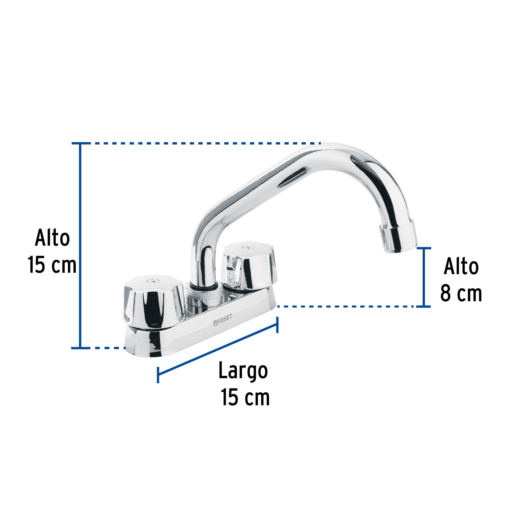 Mezcladora 4" para lavabo, tubular, cartucho cerámico