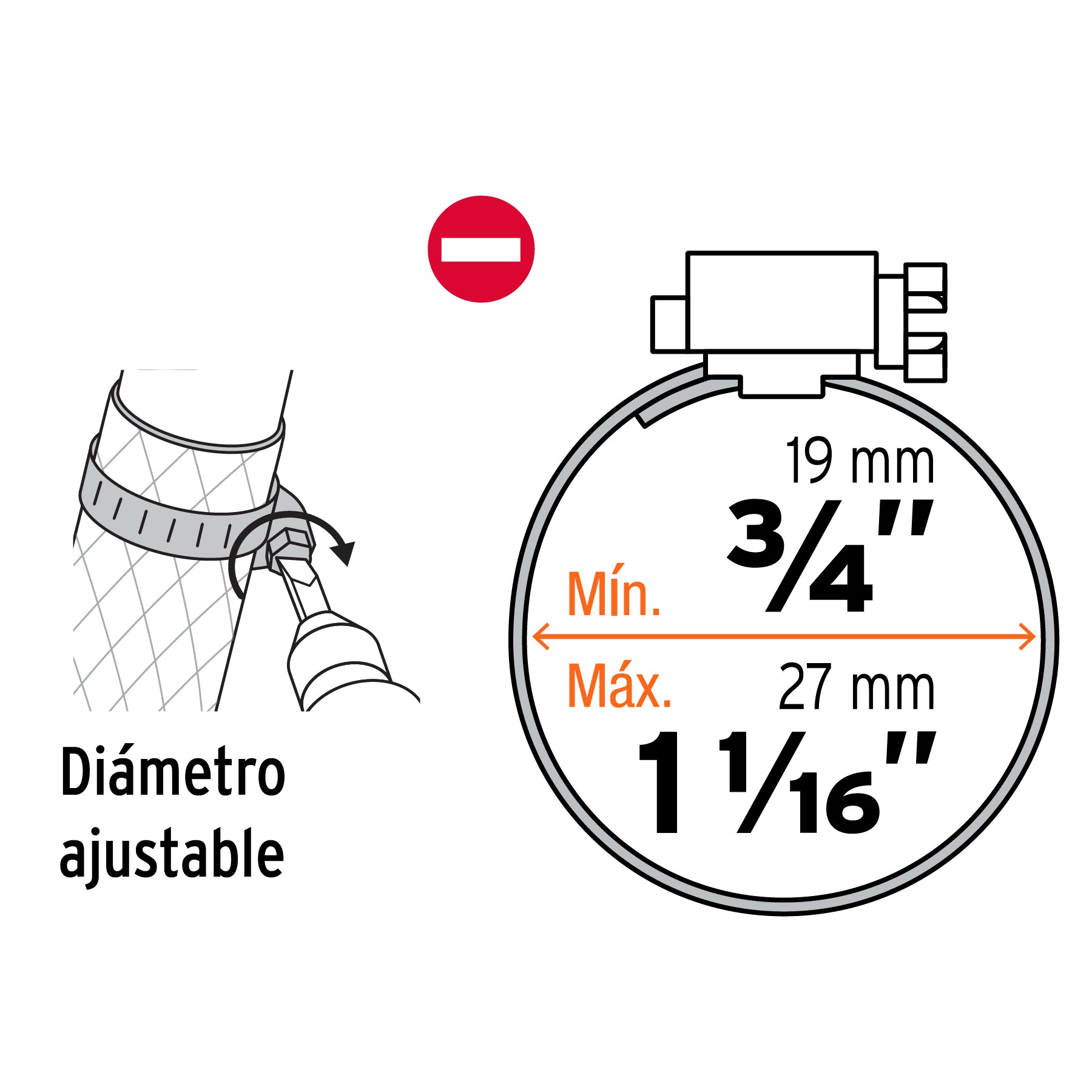 Bolsa c/2 abrazaderas sin fin 10, 3/4 - 1-1/16", TRUPER