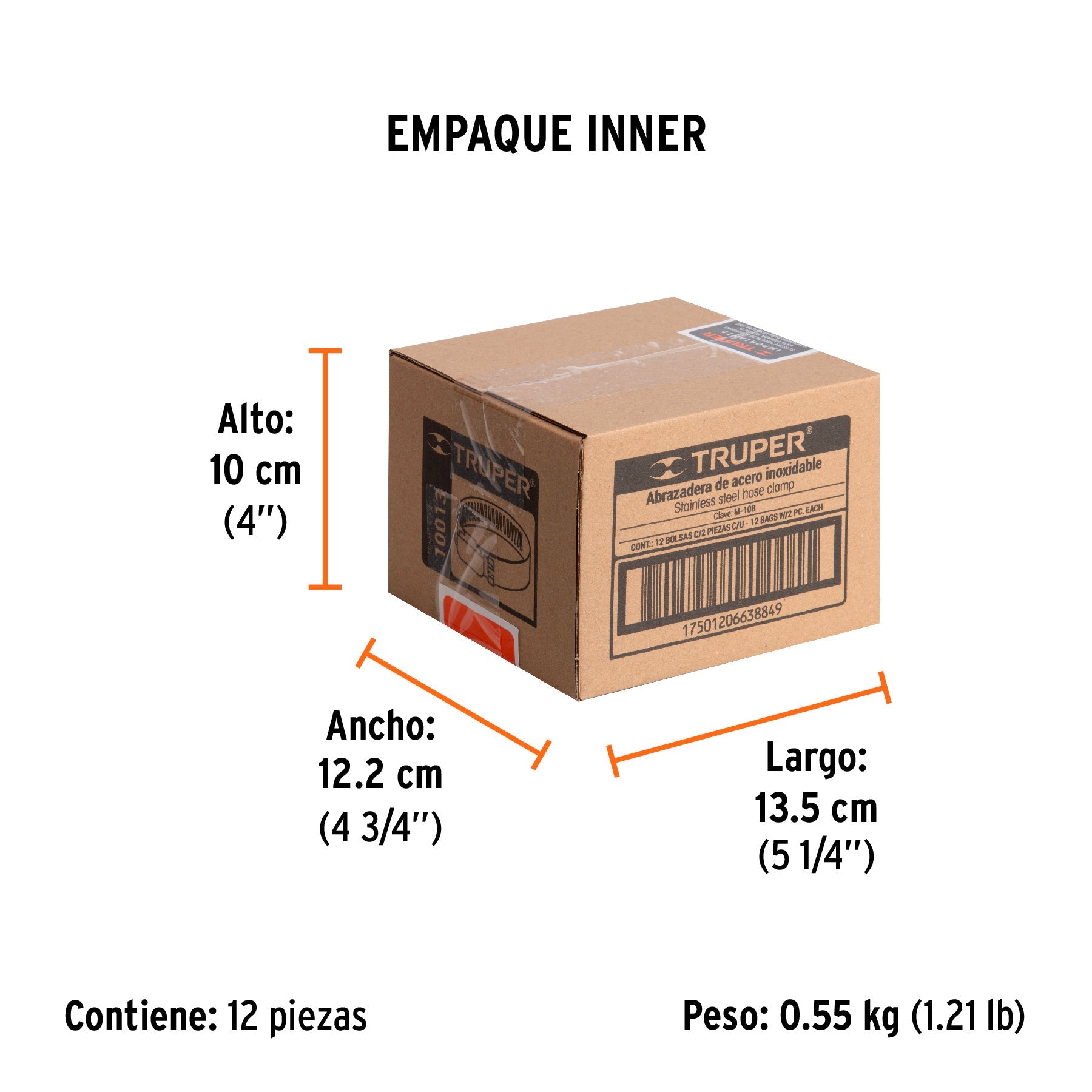 Bolsa c/2 abrazaderas sin fin 10, 3/4 - 1-1/16", TRUPER - Empaque