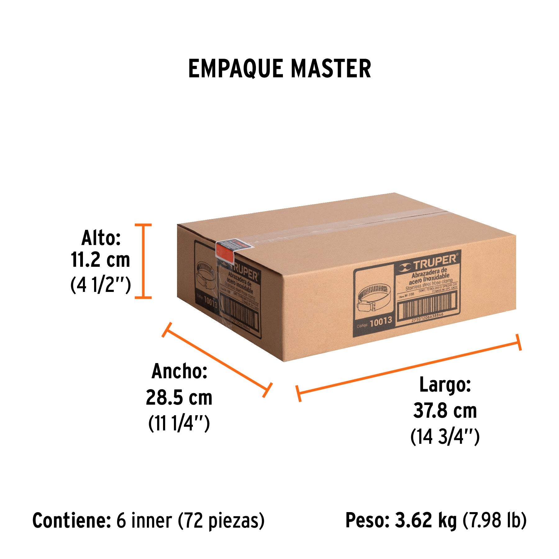 Bolsa c/2 abrazaderas sin fin 10, 3/4 - 1-1/16", TRUPER - Empaque