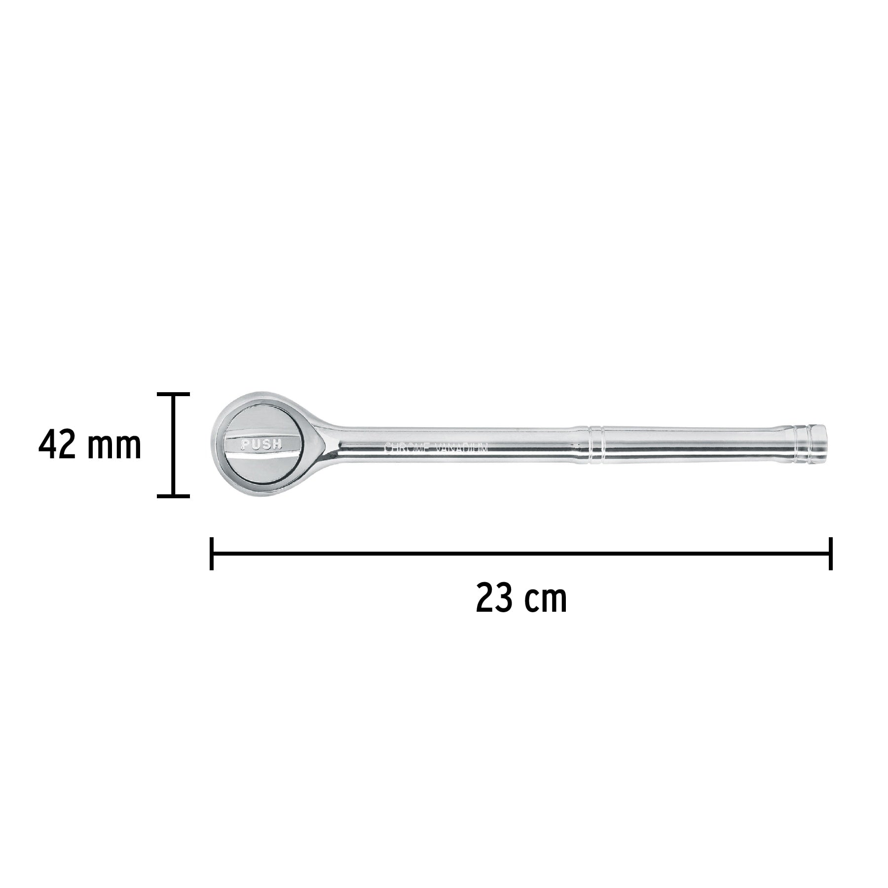 Matraca cuadro 1/2" liberación rápida cabeza redonda, PRETUL