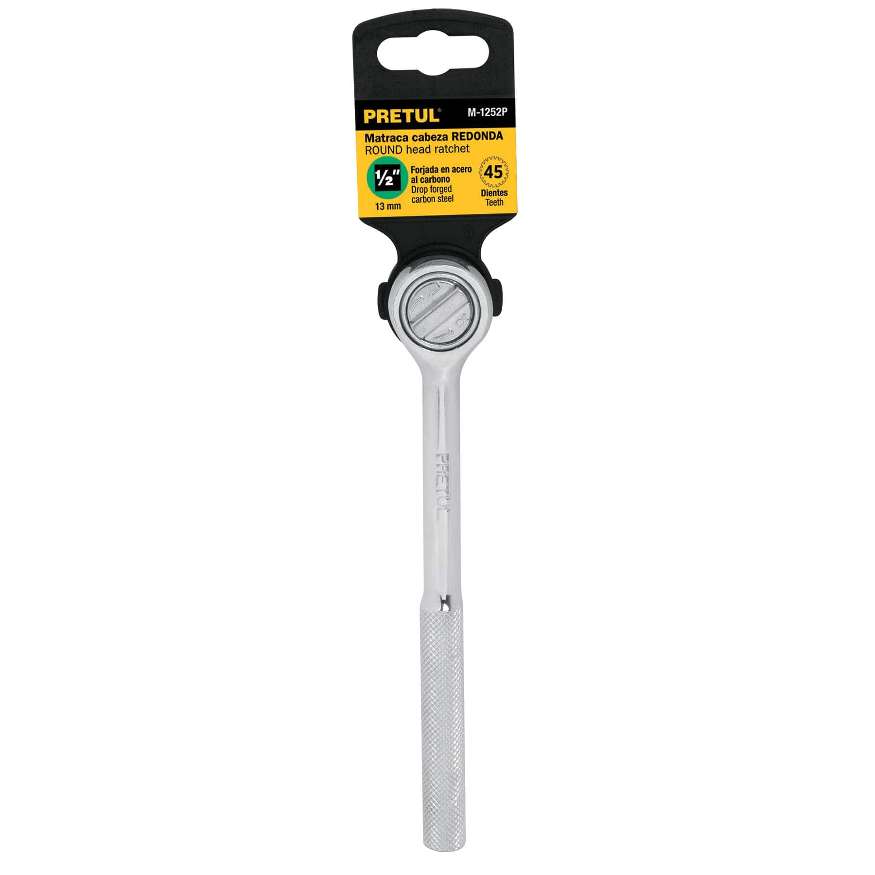 Matraca cuadro 1/2" cabeza redonda, PRETUL