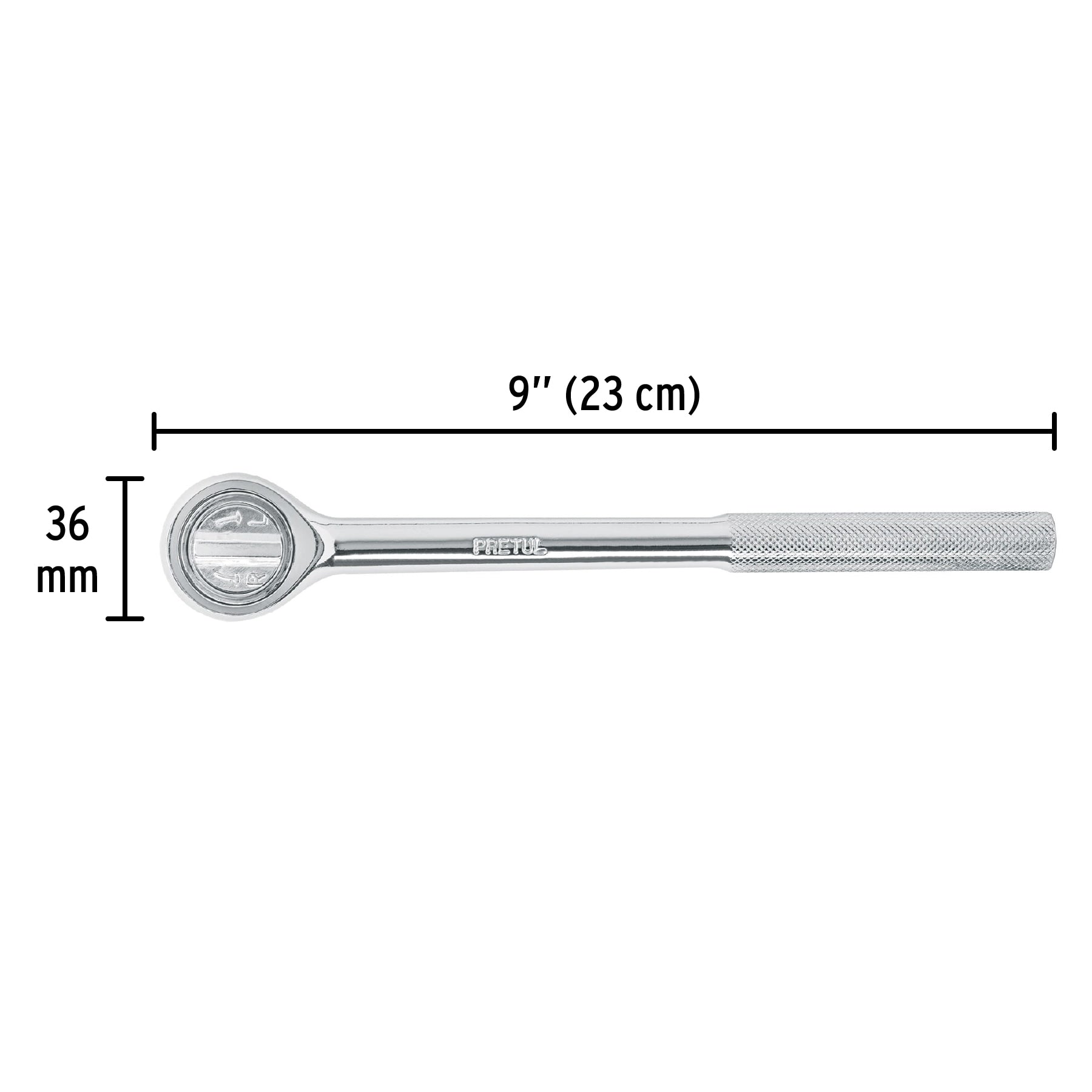 Matraca cuadro 1/2" cabeza redonda, PRETUL