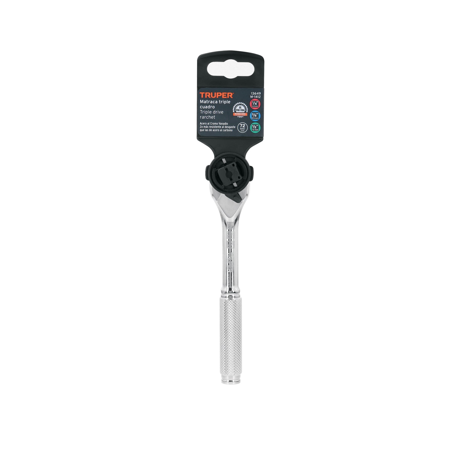 Matraca triple cuadros 1/4", 3/8" y 1/2", TRUPER