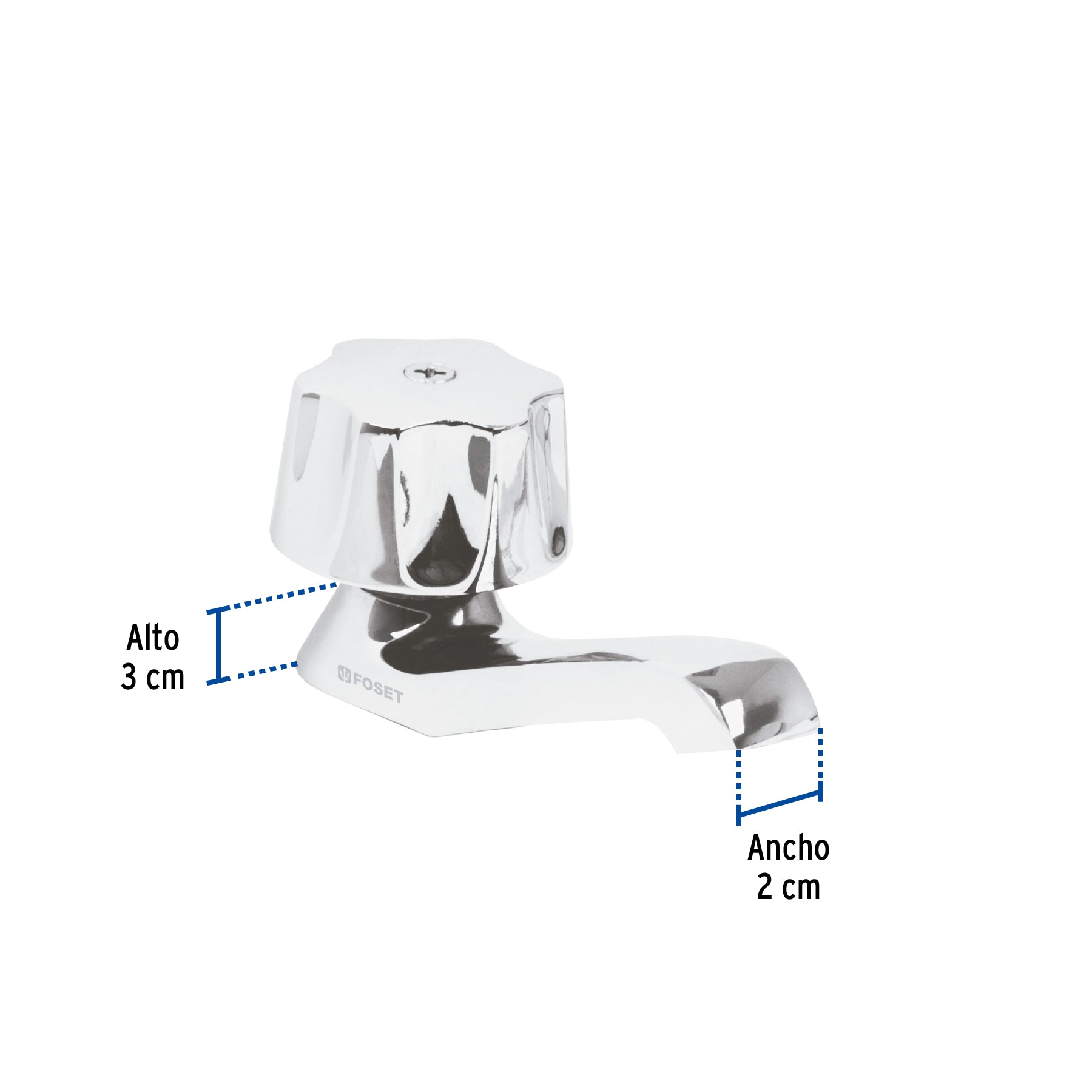 Llave individual para lavabo, maneral metálico, FOSET BASIC