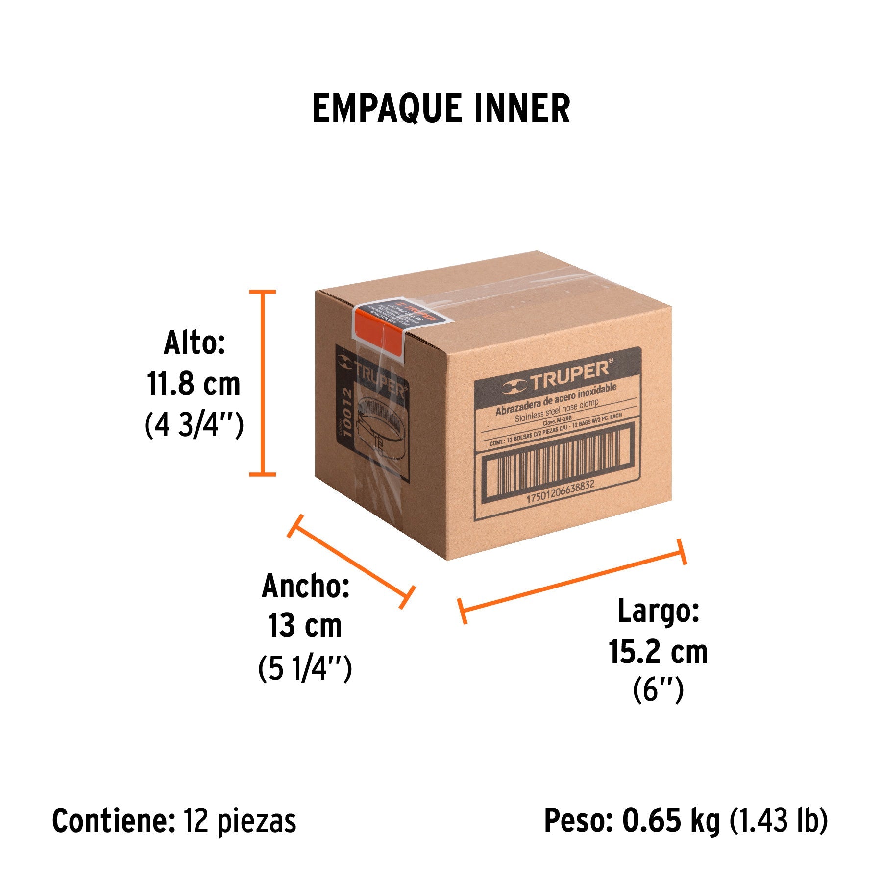 Bolsa c/2 abrazaderas sin fin 20, 3/4 - 1-3/3", TRUPER - Empaque