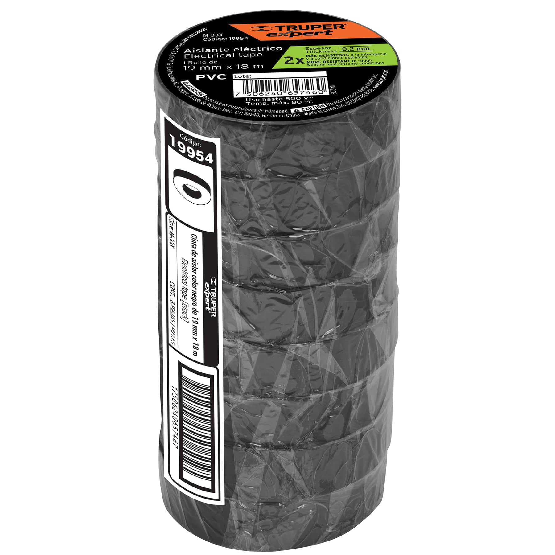 Cinta de aislar 19mm x 18m, TRUPER EXPERT