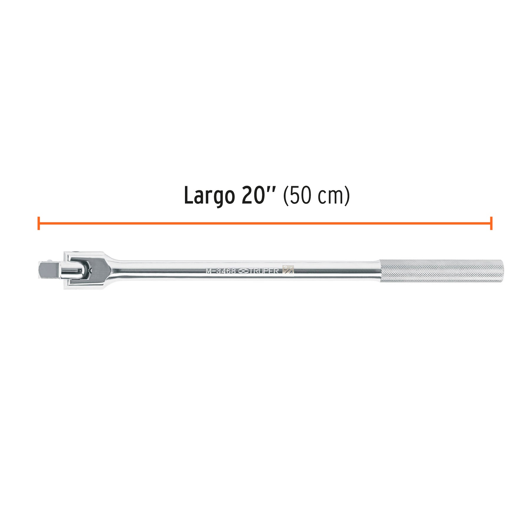 Mango articulado con cuadro de 3/4", largo 20", TRUPER