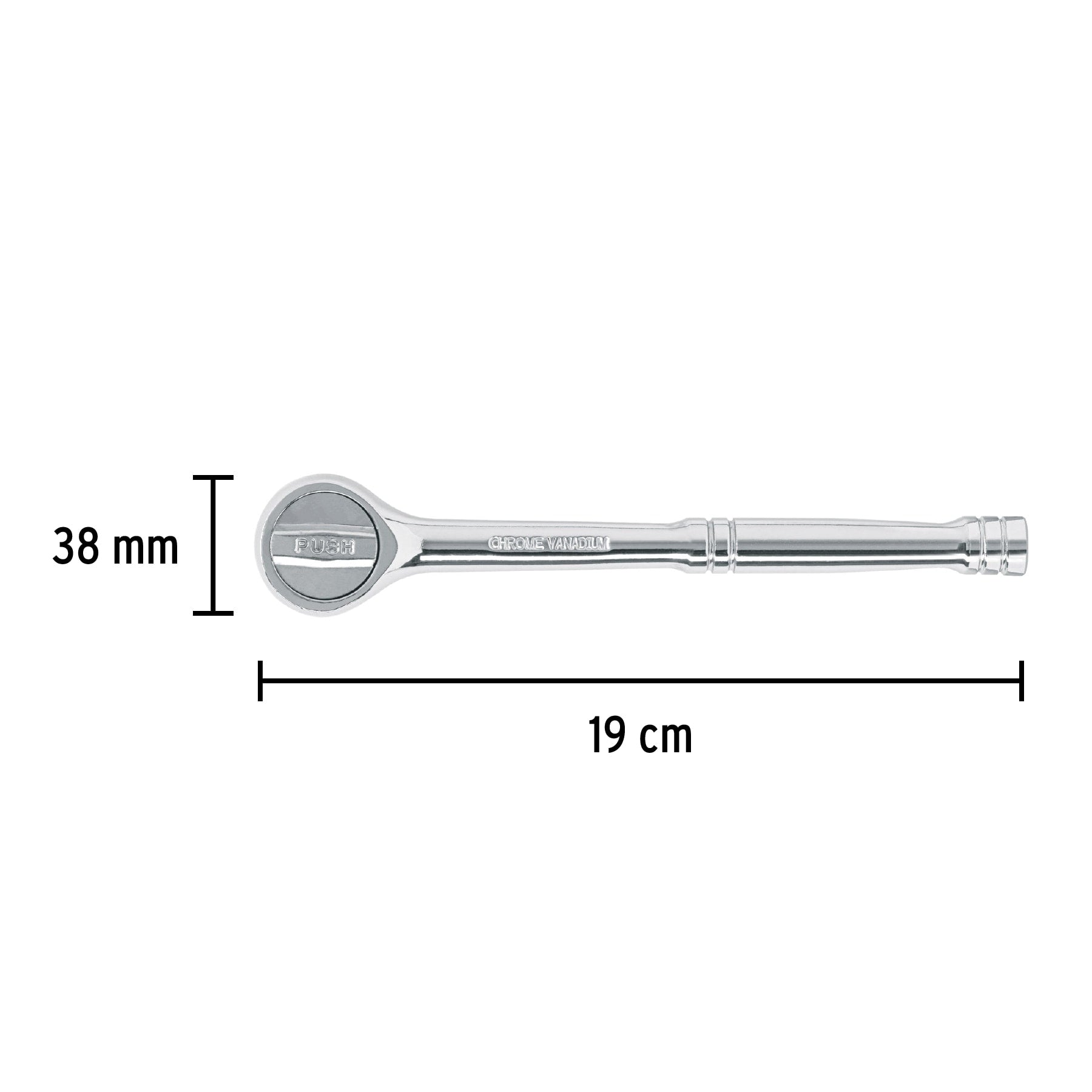 Matraca cuadro 3/8" liberación rápida cabeza redonda, PRETUL