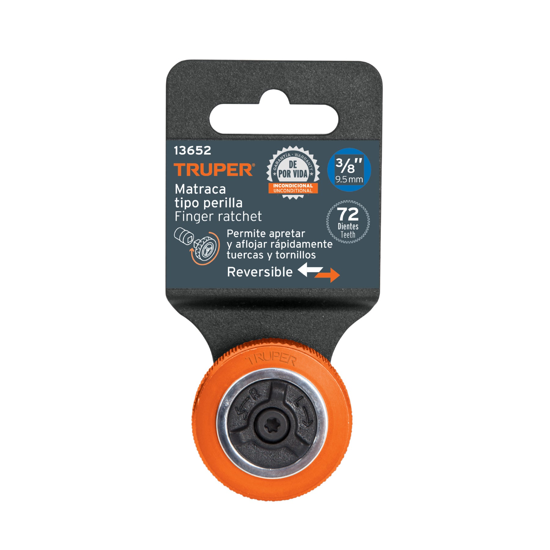 Matraca cuadro 3/8" tipo perilla, TRUPER