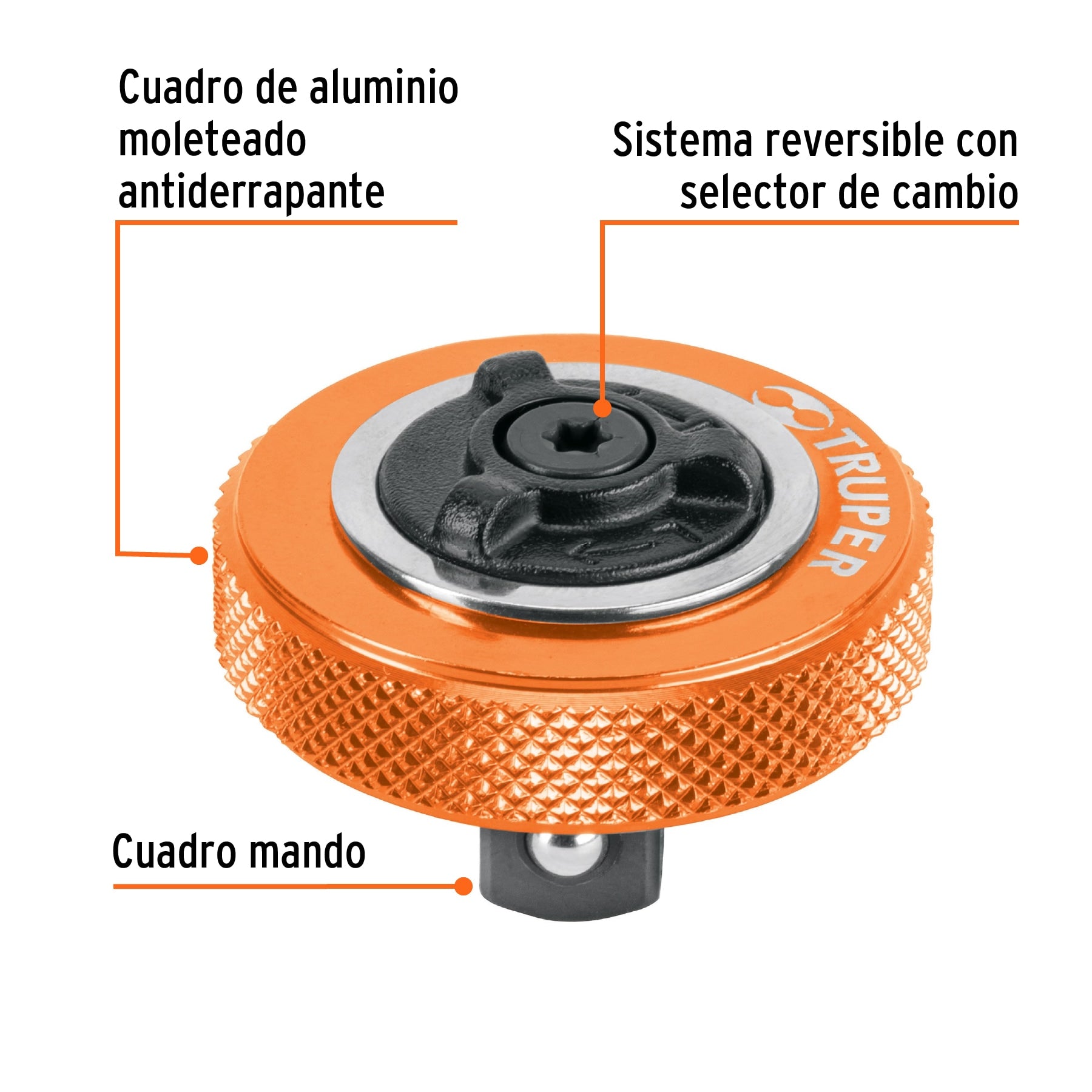 Matraca cuadro 3/8" tipo perilla, TRUPER