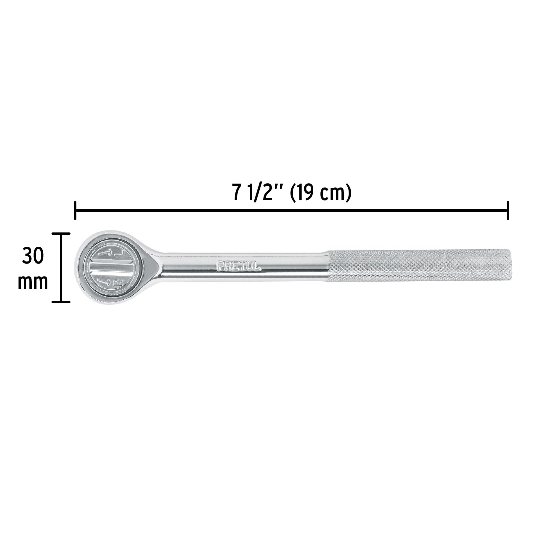 Matraca cuadro 3/8" cabeza redonda, PRETUL