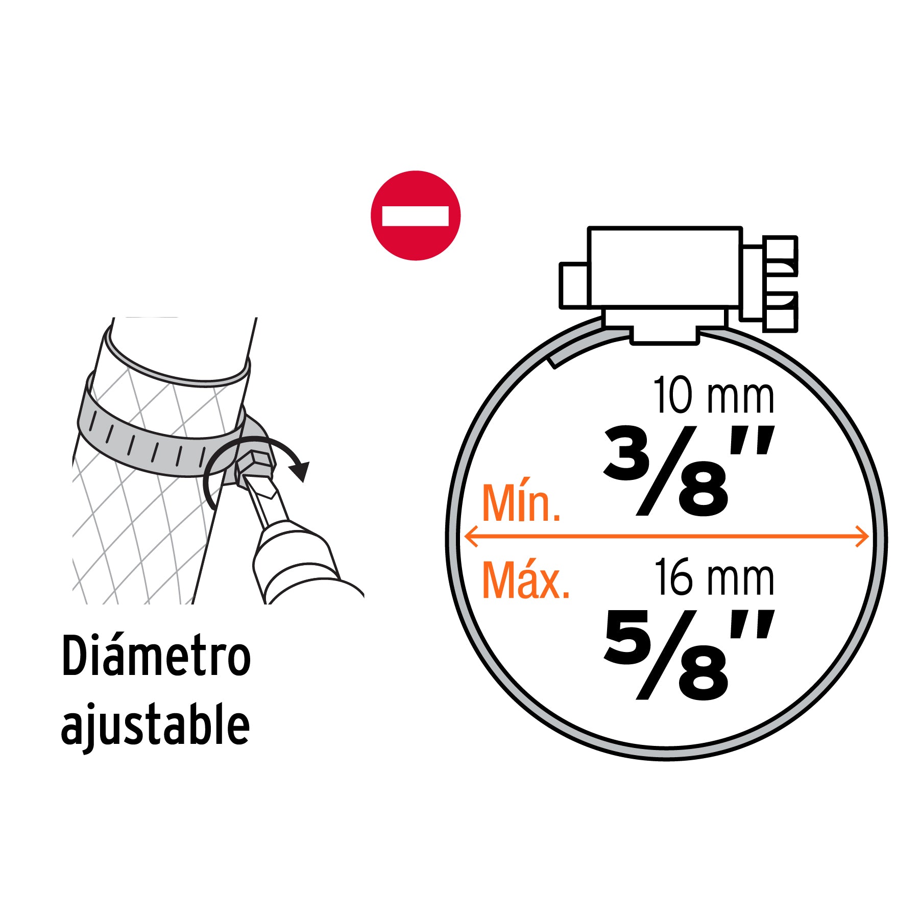 Bolsa c/4 abrazaderas sin fin 4, 3/8 - 5/8", TRUPER