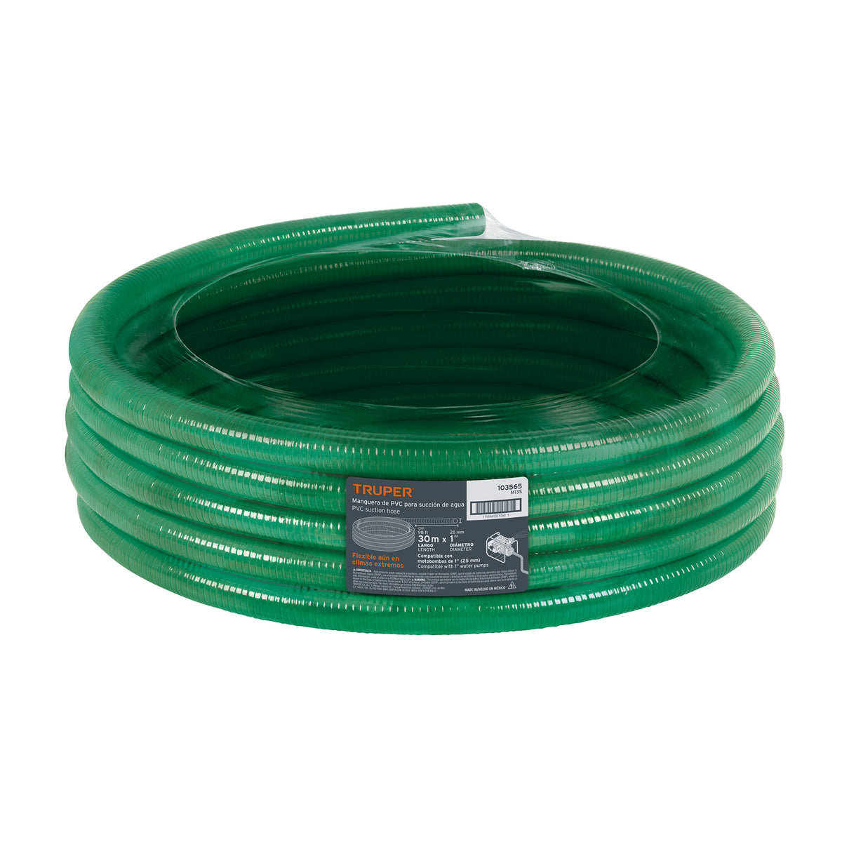 Manguera de succión y descarga 1.5" para motobomba,rollo 30m