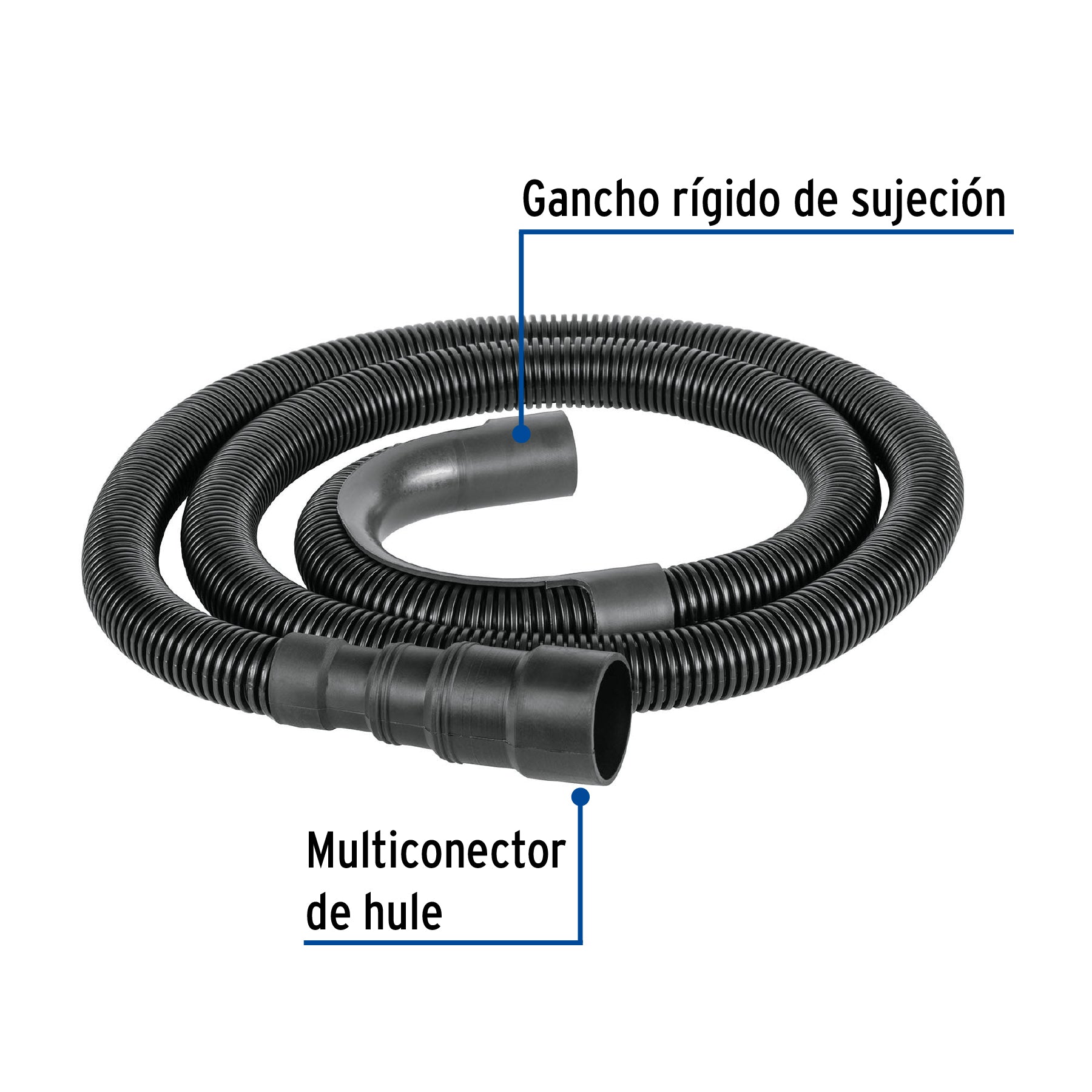 Manguera con multiconector, desagüe lavadora, 1.5 m, FOSET