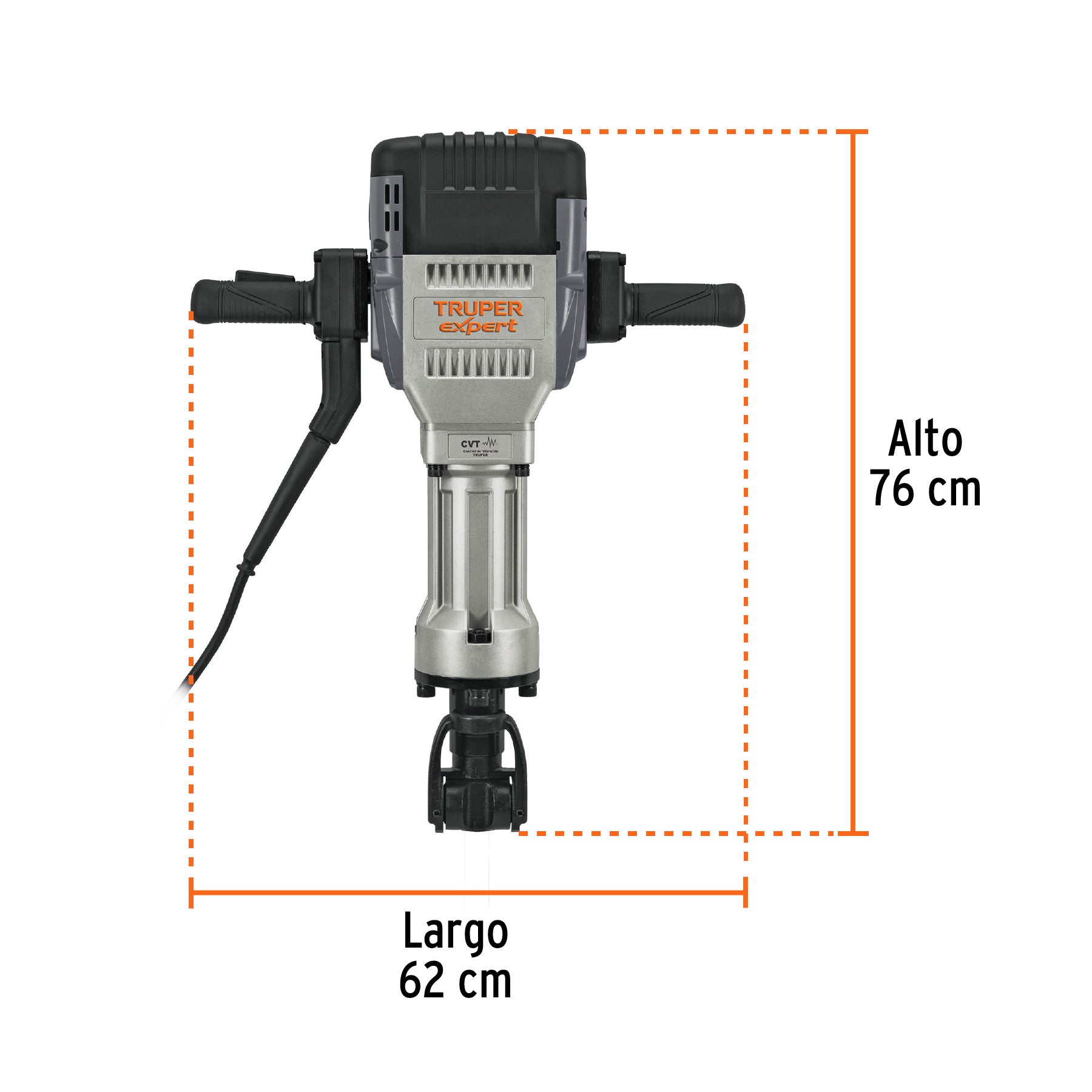 Martillo demoledor HEX 30 kg, 62J, 2000W, TRUPER EXPERT