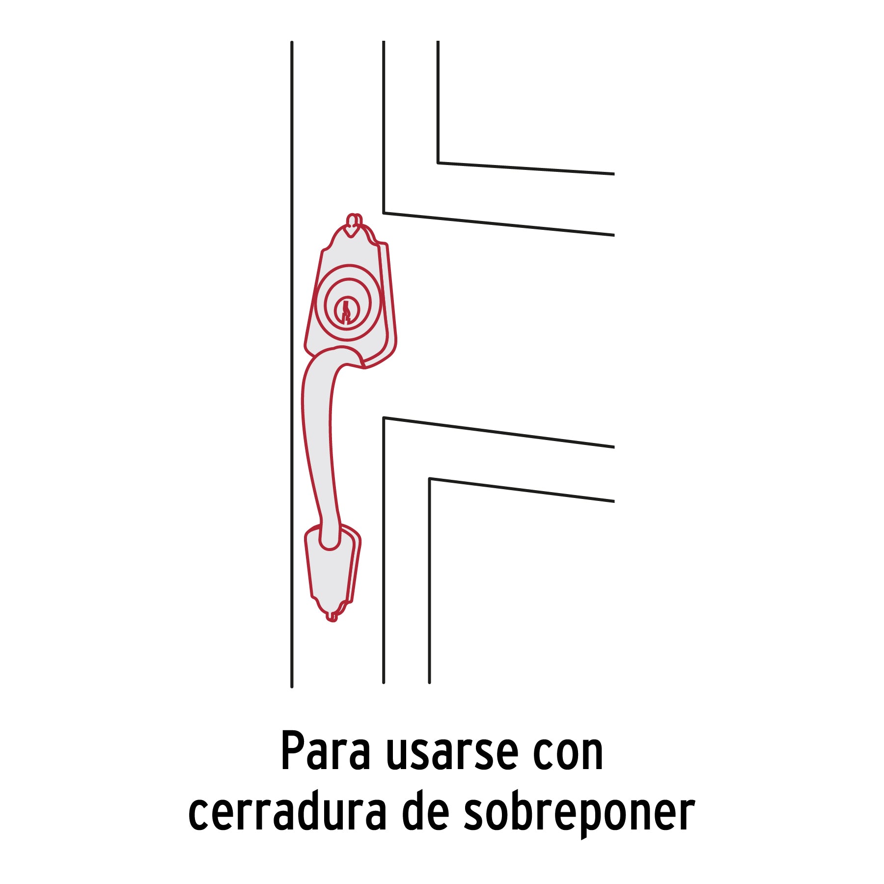 Chapetón metálico para puerta, acabado cromo mate