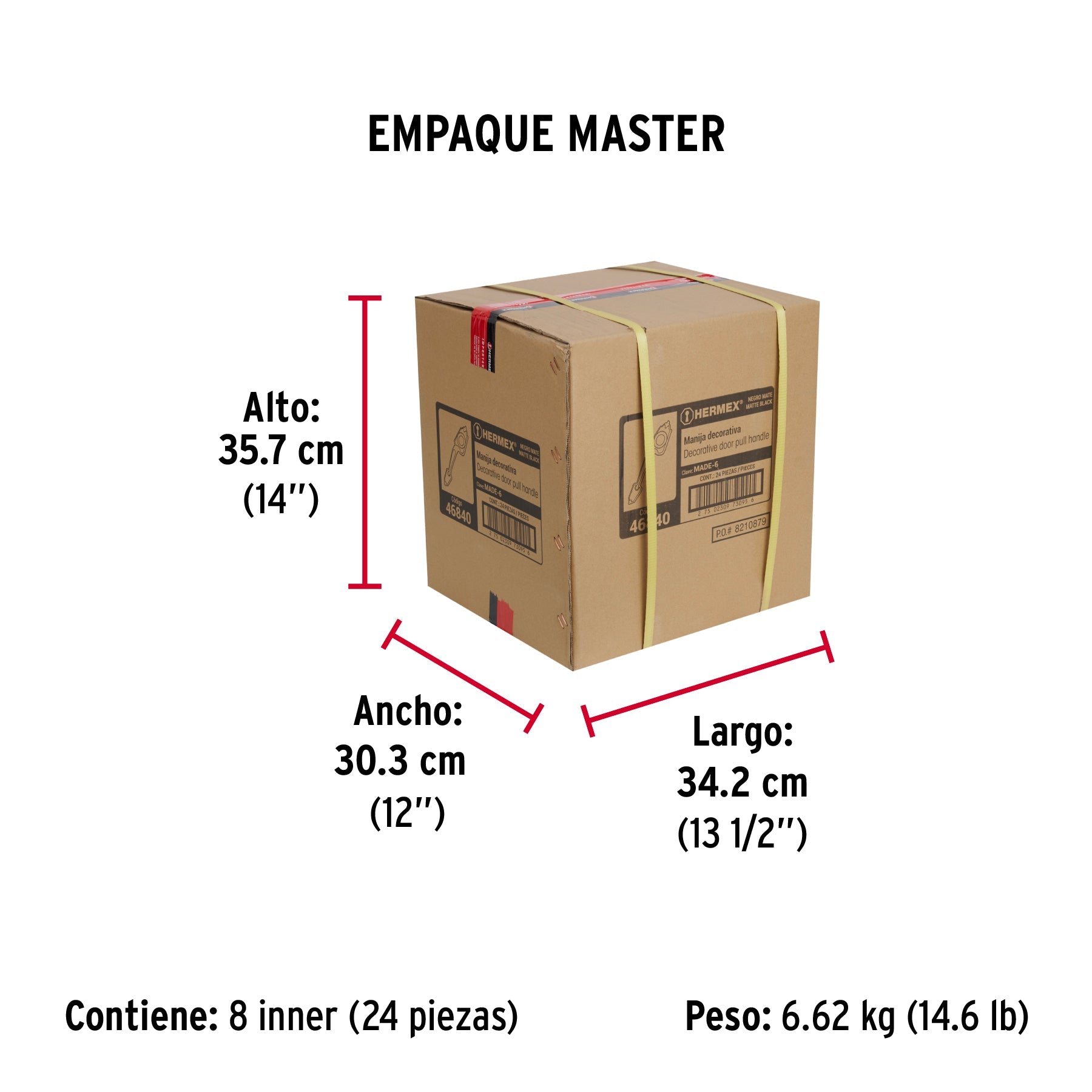 Chapetón metálico para puerta, acabado negro - Empaque