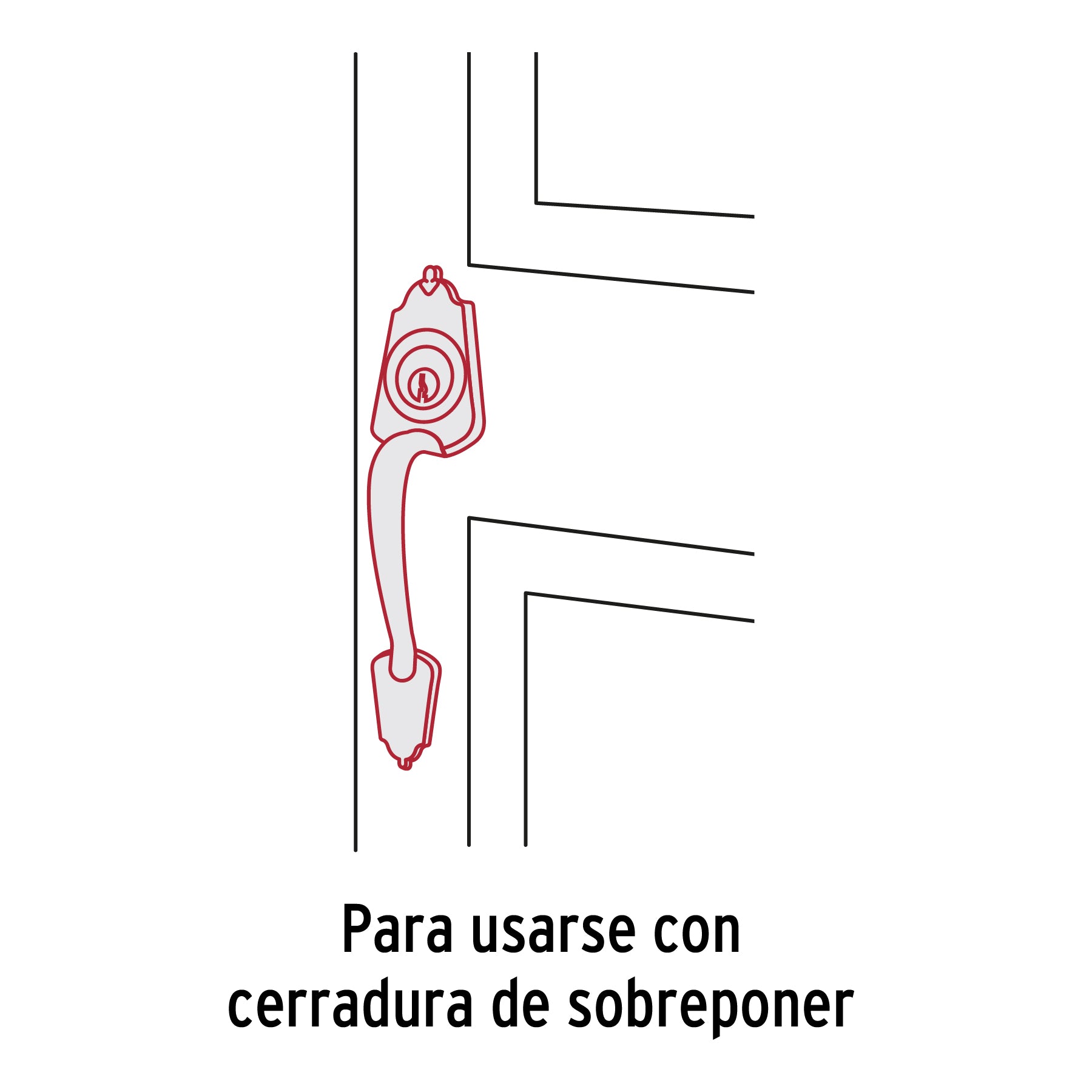 Chapetón metálico para puerta, acabado negro