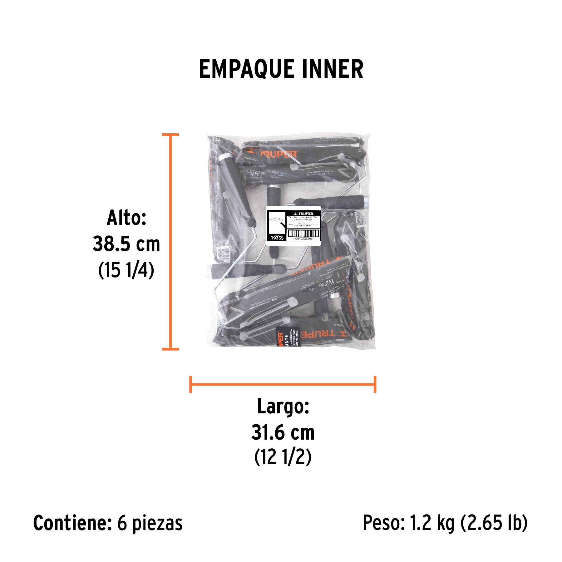 Maneral de 9" con jaula para rodillo, TRUPER - Empaque