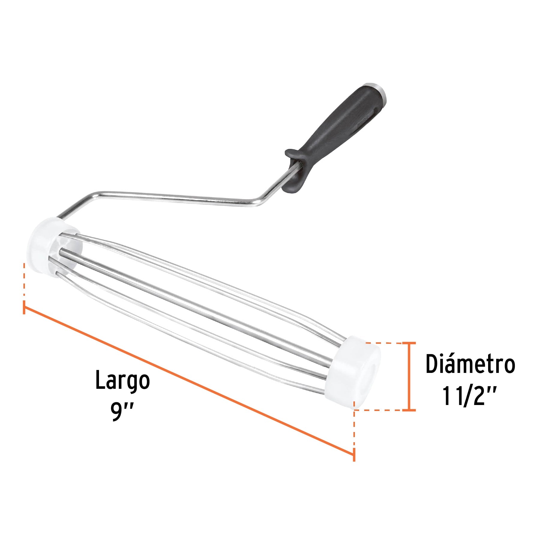 Maneral de 9" con jaula para rodillo, TRUPER