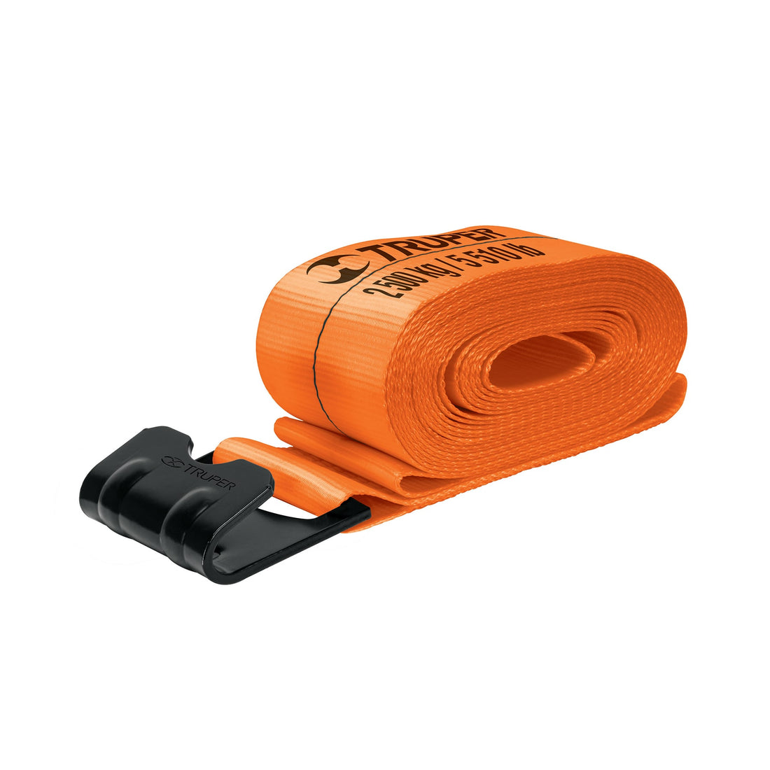 Banda de 4" x 9 m con gancho plano para malacate, TRUPER